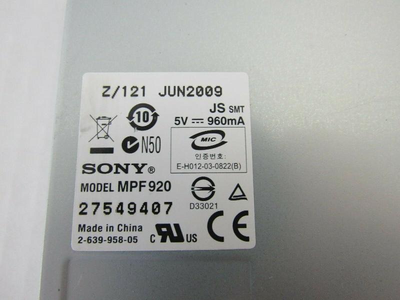 SONY / DELL MPF920 1.44MB FLOPPY DRIVE BEIGE BEZEL BLACK 1.44 FACE DISK