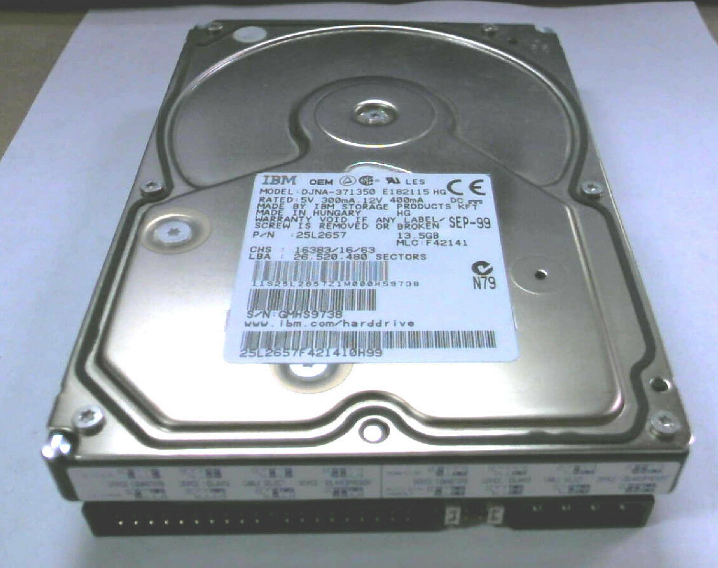 IBM DJNA-371350 13GB IDE DRIVE APR-99 MLC F42141 LBA 26.520.480