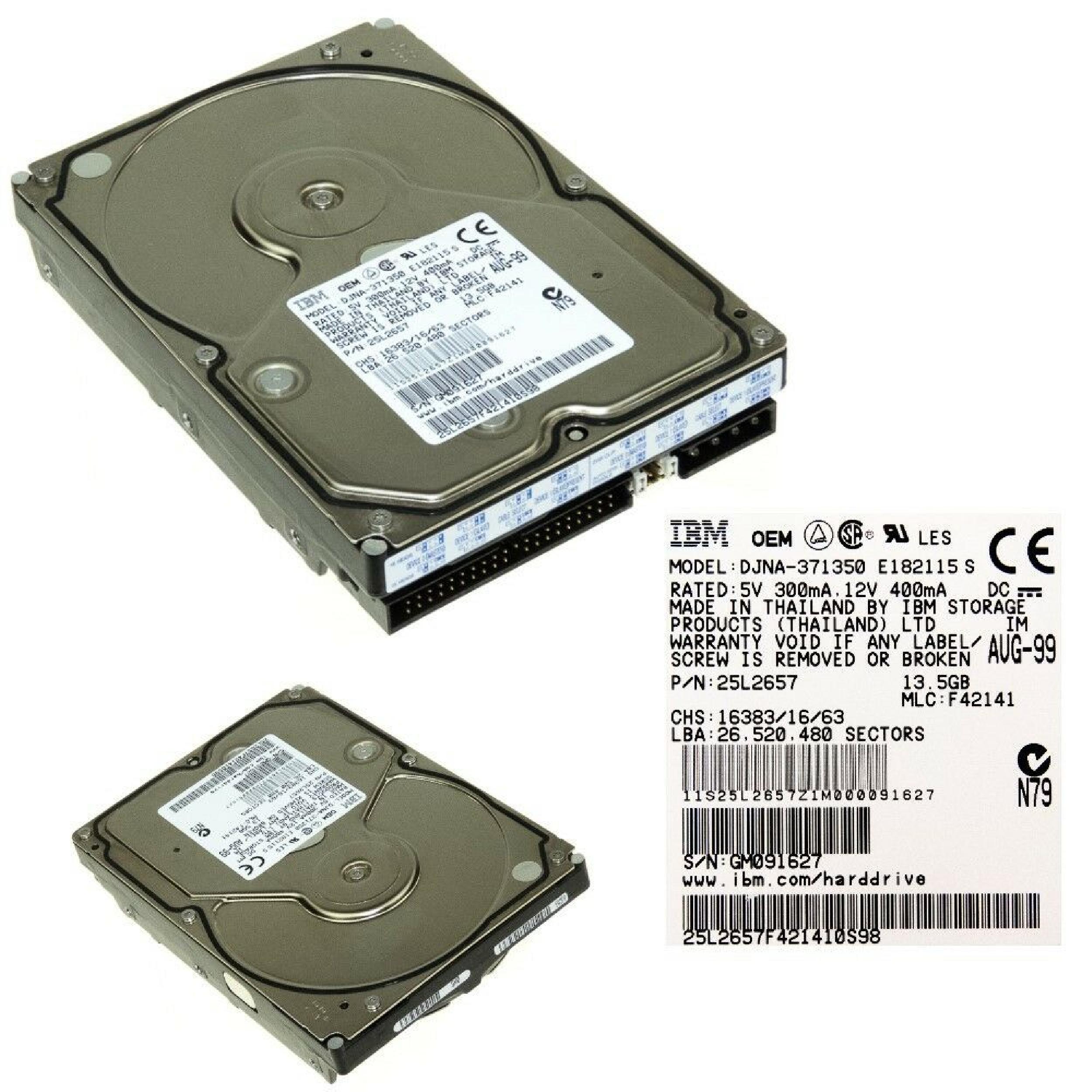 IBM DJNA-371350 13GB IDE DRIVE APR-99 MLC F42141 LBA 26.520.480