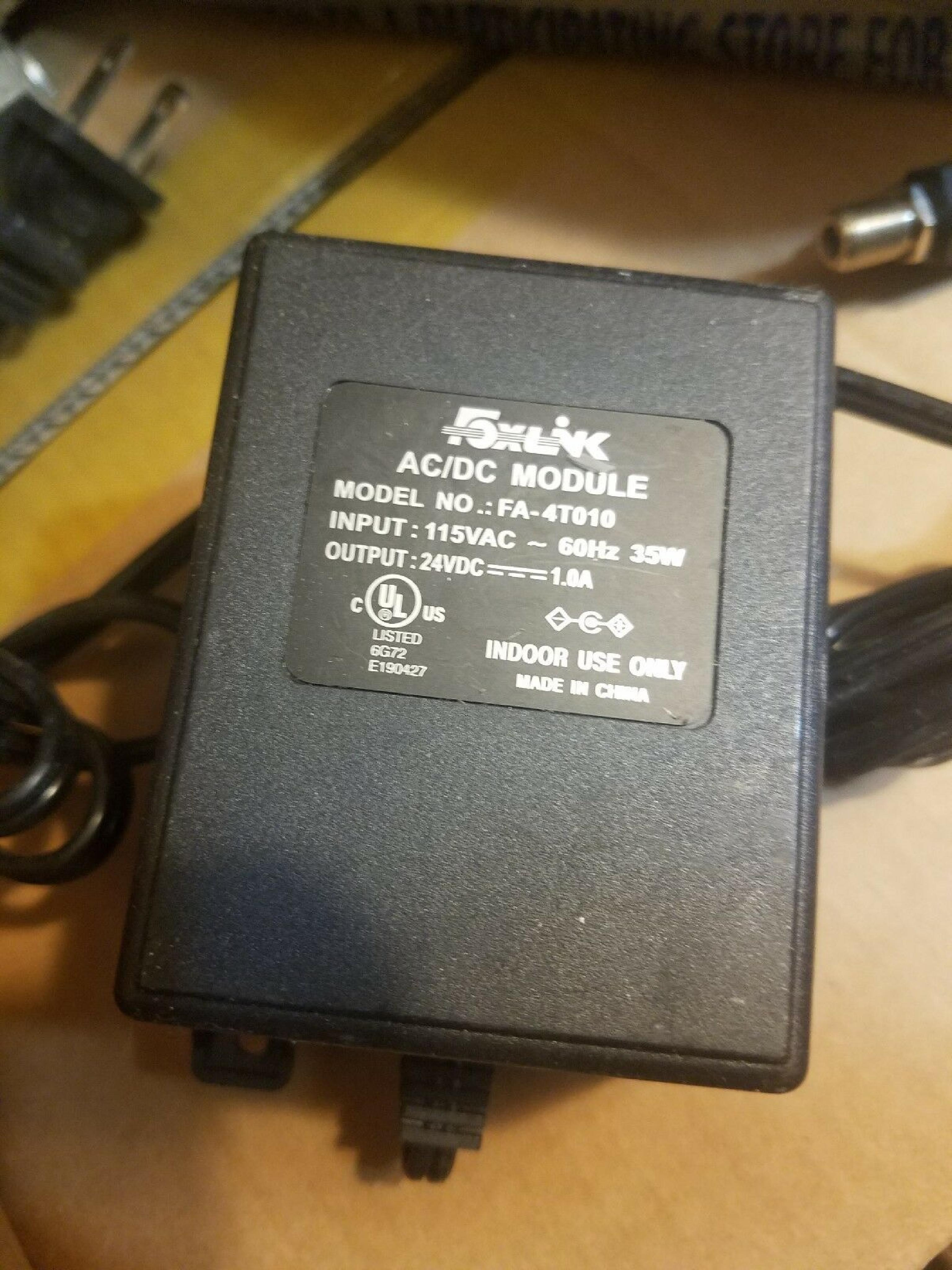 FOXLINK FA-4T010 AC ADAPTER 24VDC 1.0A WITH CUT LEADS