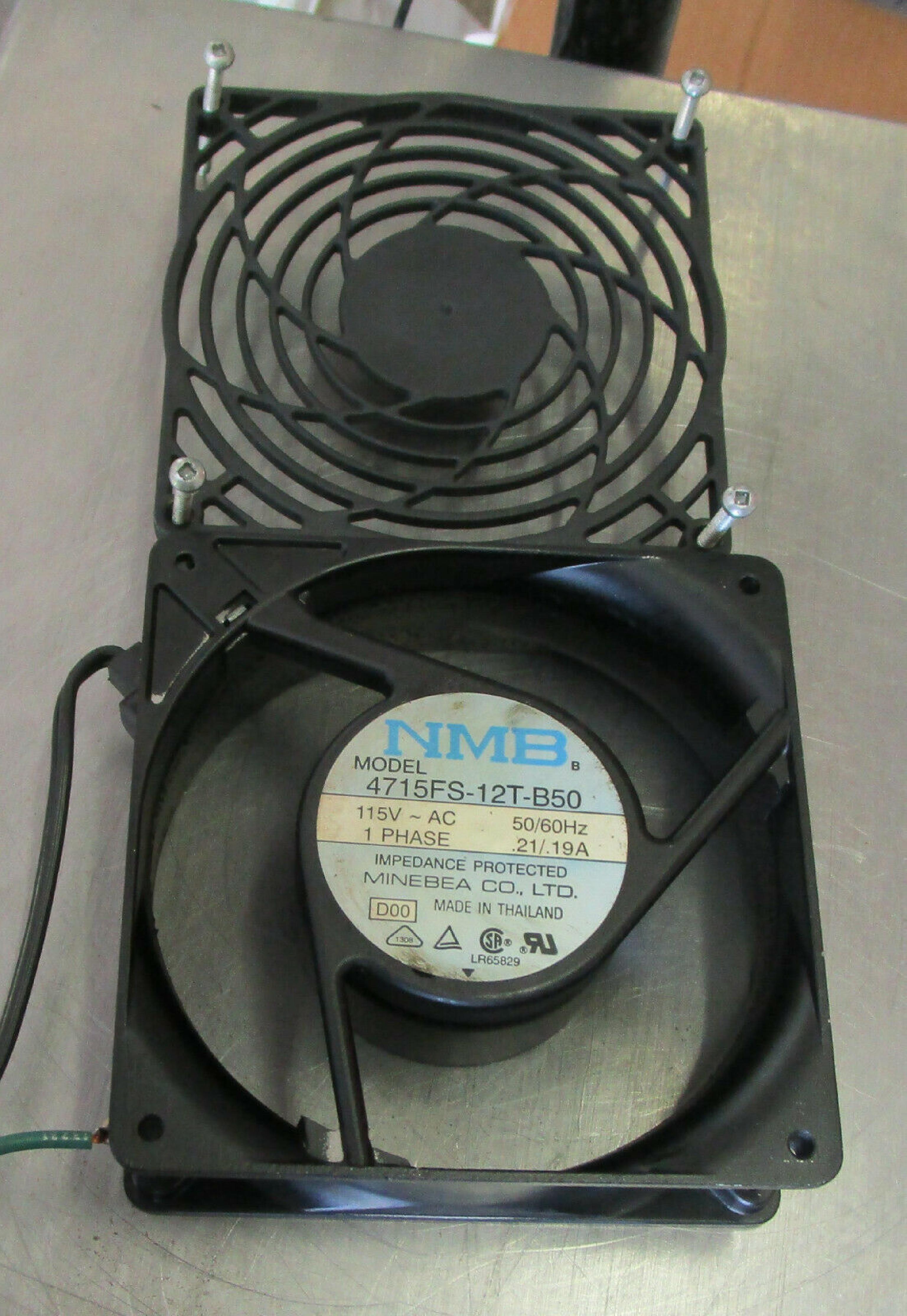 NMB / MINEBEA ELECTRONICS LTD 4715FS-12T-B50 115VAC 1 PHASE FAN .21/.19A 120MM X 28MM 38MM