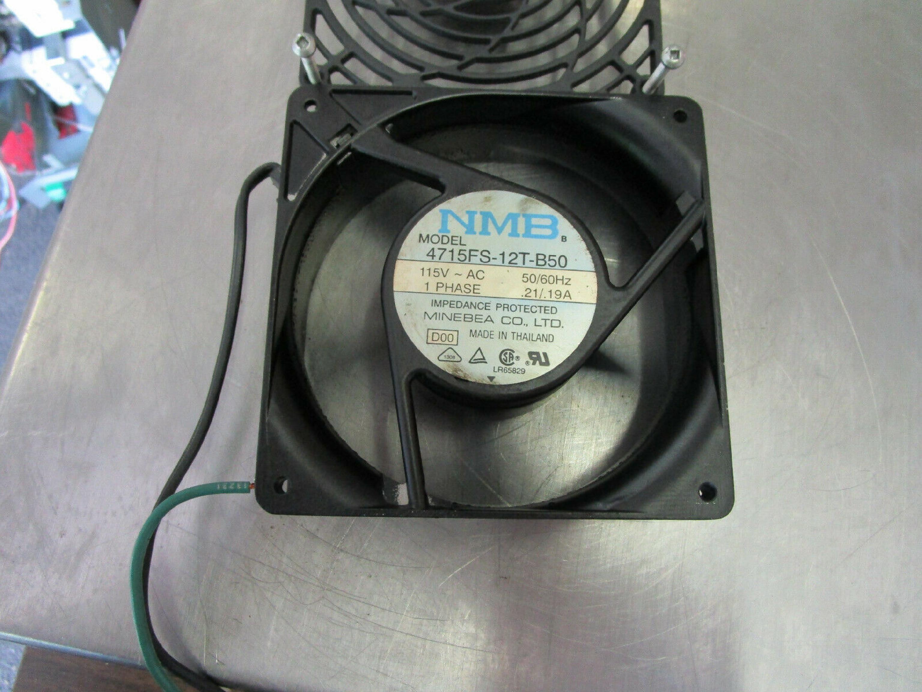 NMB / MINEBEA ELECTRONICS LTD 4715FS-12T-B50 115VAC 1 PHASE FAN .21/.19A 120MM X 28MM 38MM