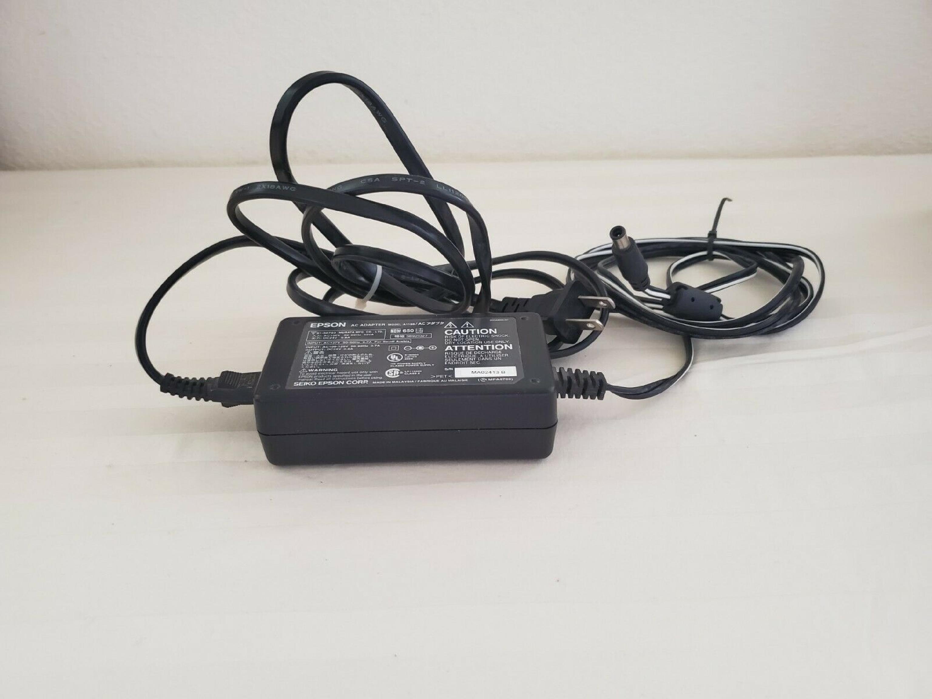 EPSON A171B AC ADAPTER 24V 0.8A OD:6MM ID:3.2MM WITH 1MM CENTER SPIKE BARREL CONNECTOR DESKTOP