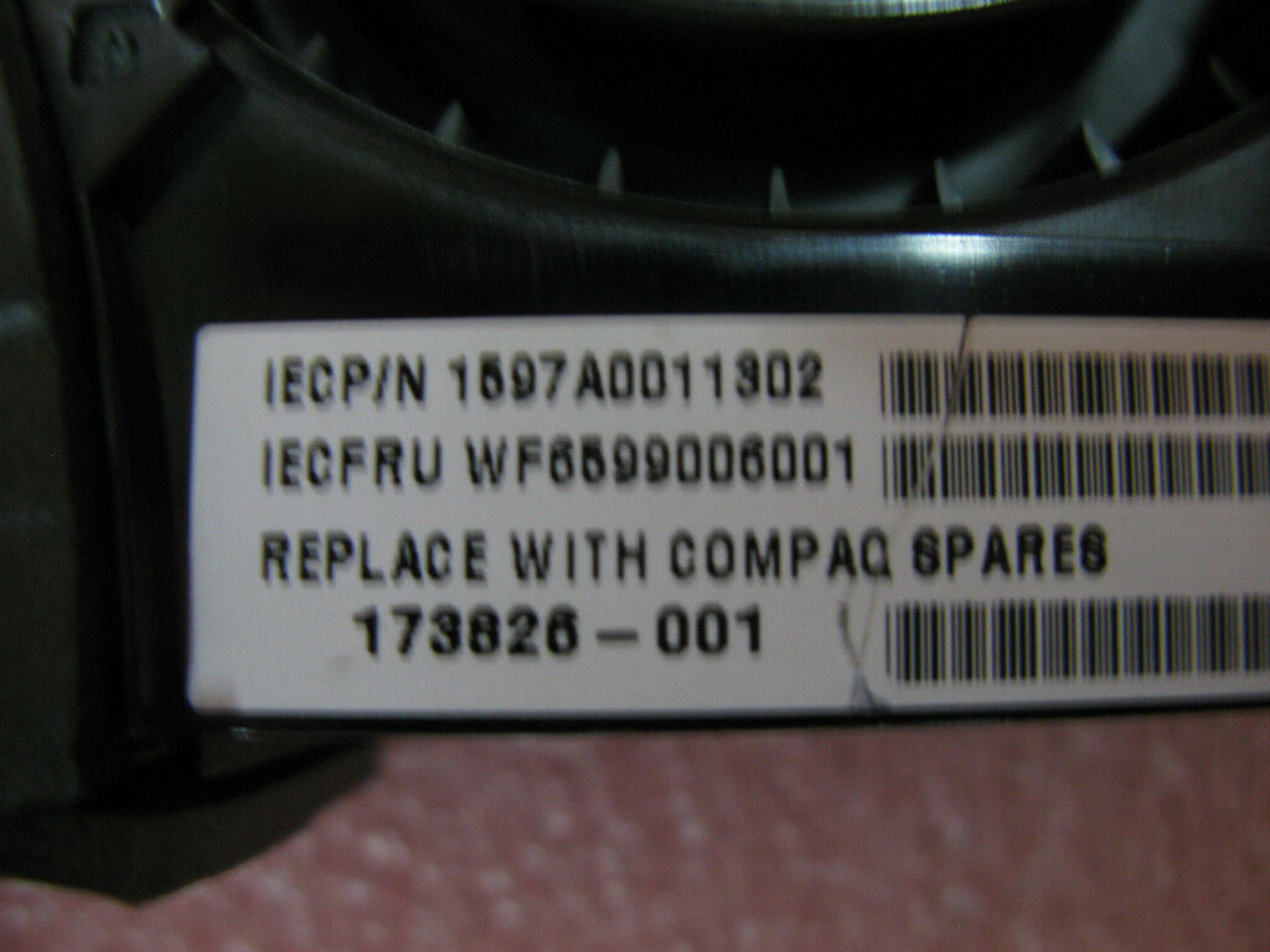 COMPAQ / HEWLETT PACKARD / HP / NIDEC 173826-001 FAN ASSEMBLY 24VDC .40AMP GAMMA32 DC BRUSHLESS