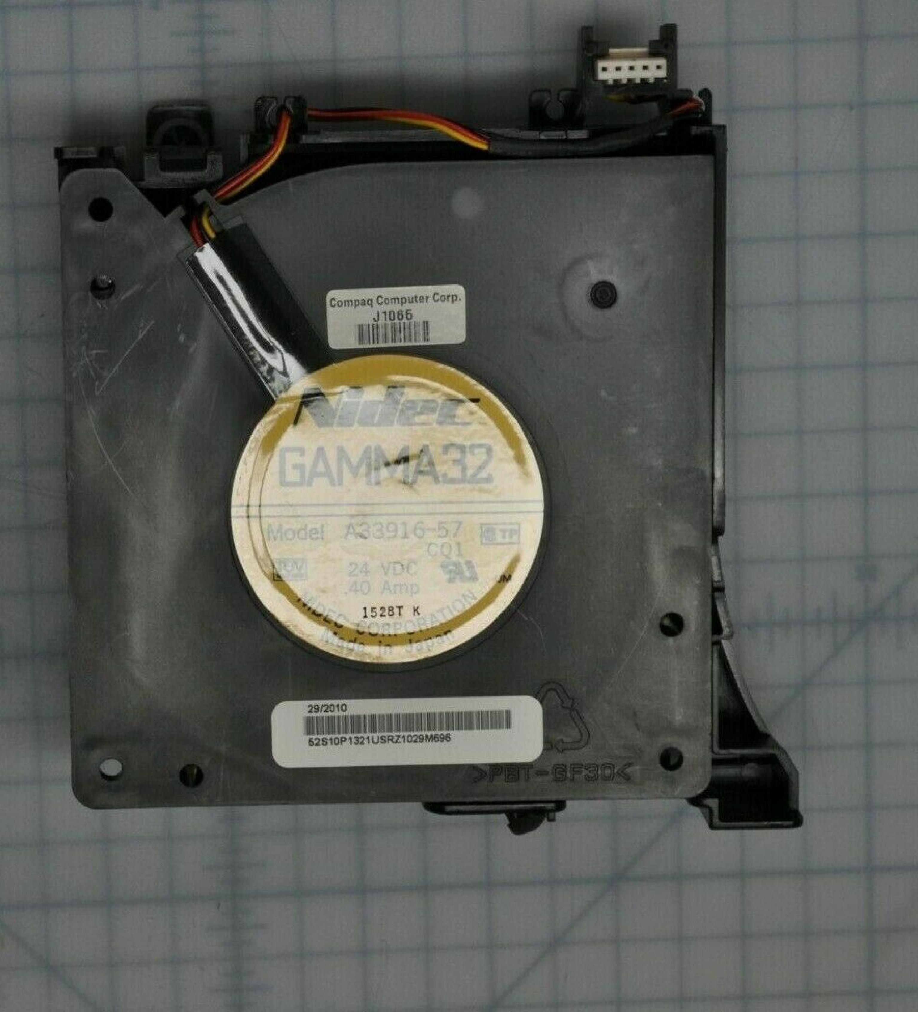 COMPAQ / HEWLETT PACKARD / HP / NIDEC 173826-001 FAN ASSEMBLY 24VDC .40AMP GAMMA32 DC BRUSHLESS