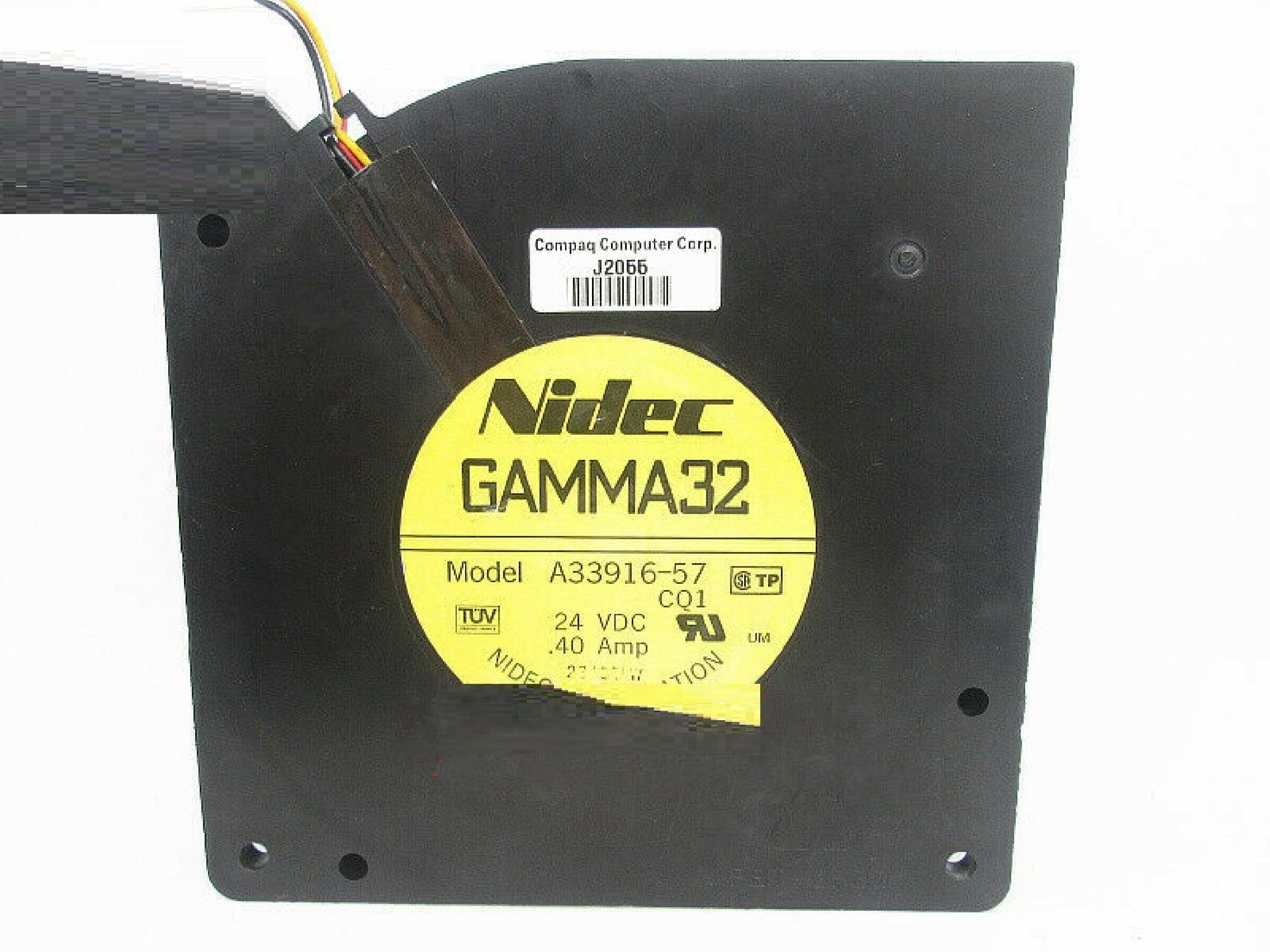 NIDEC A33916-57 COMPAQ FAN ASSEMBLY 24VDC .40AMP GAMMA32 DC BRUSHLESS