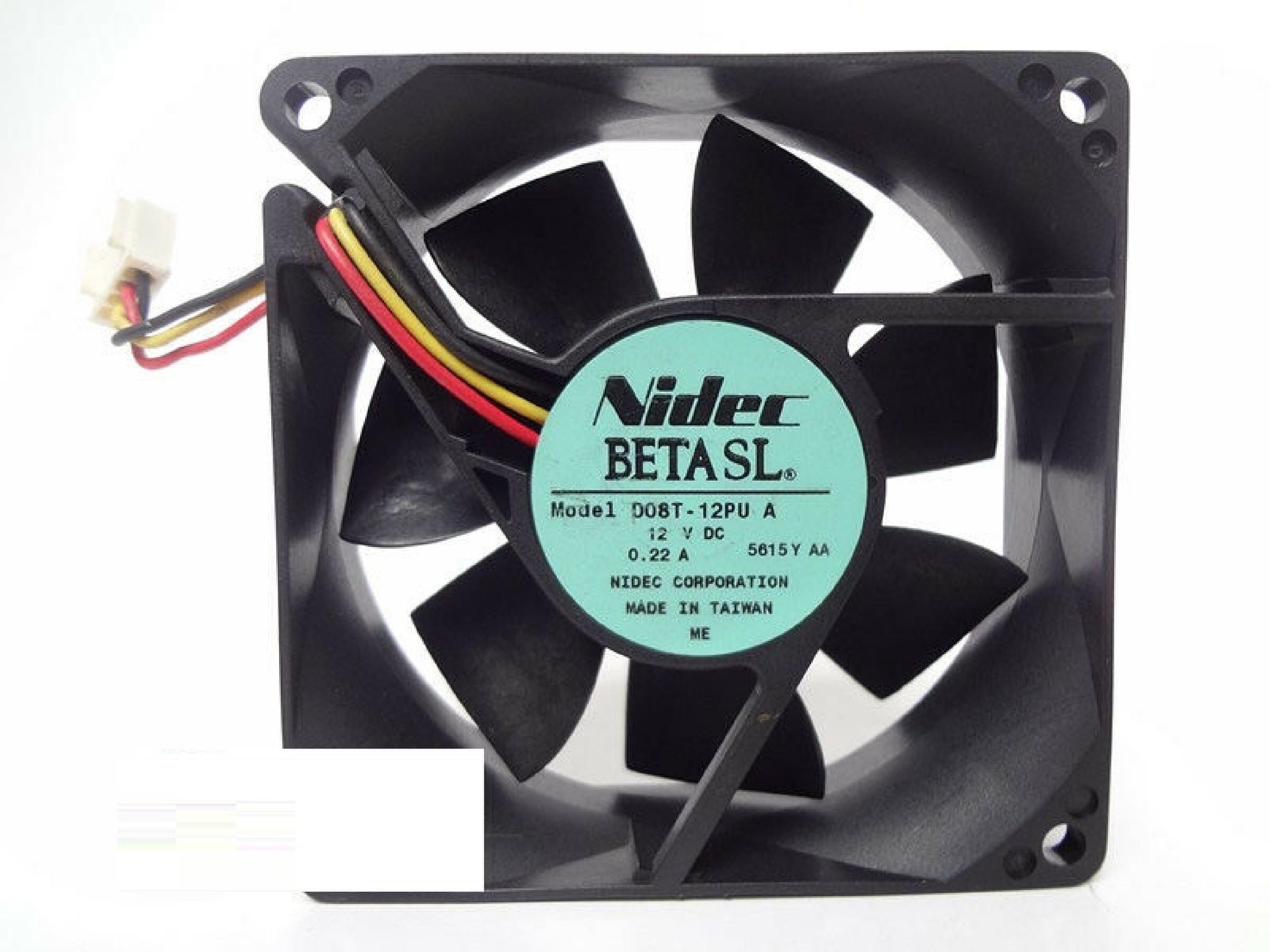 NIDEC D08T-12PU FAN 12VDC .22A 80MM X 25MM BETA SL