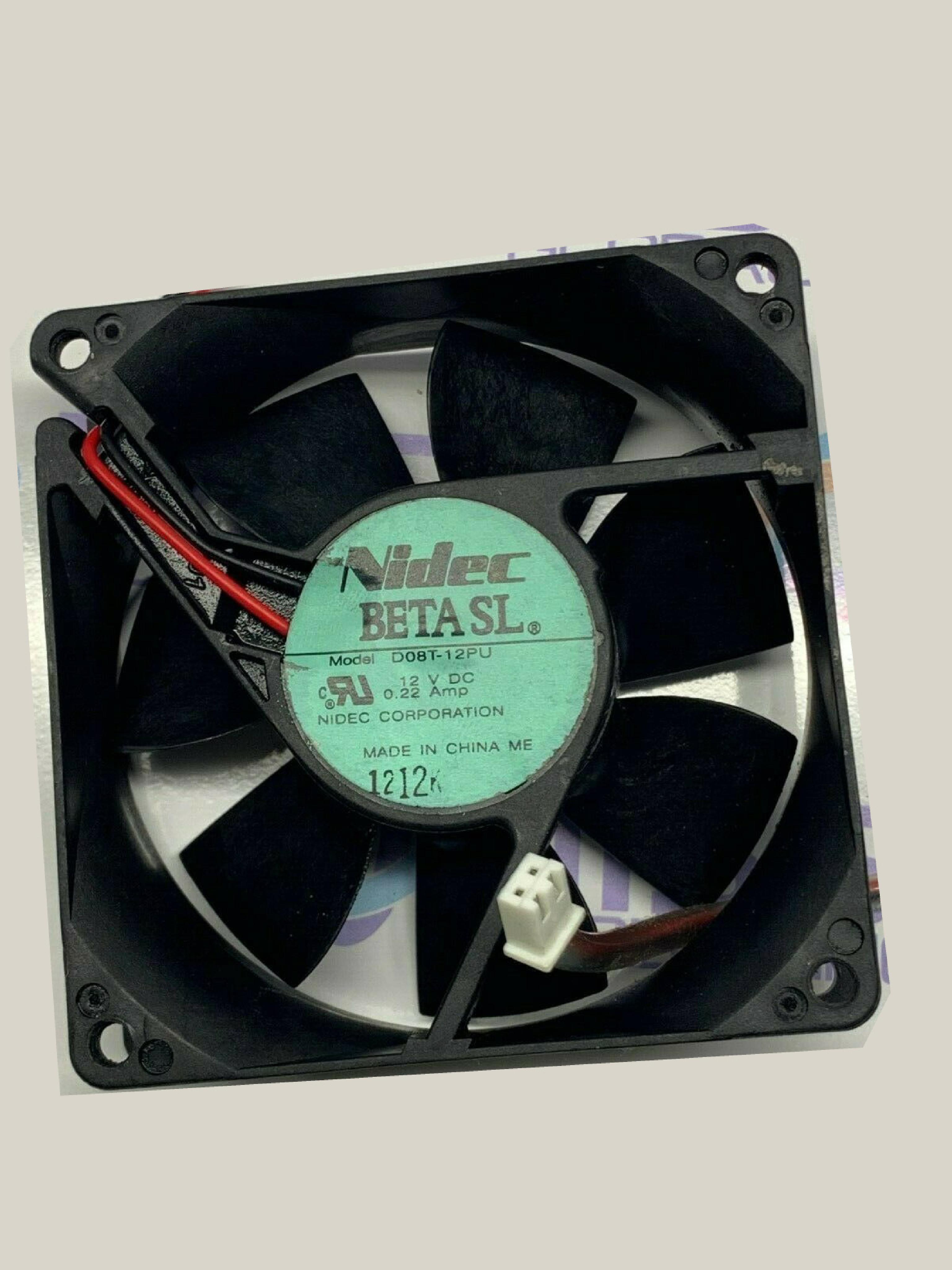 NIDEC D08T-12PU FAN 12VDC .22A 80MM X 25MM BETA SL