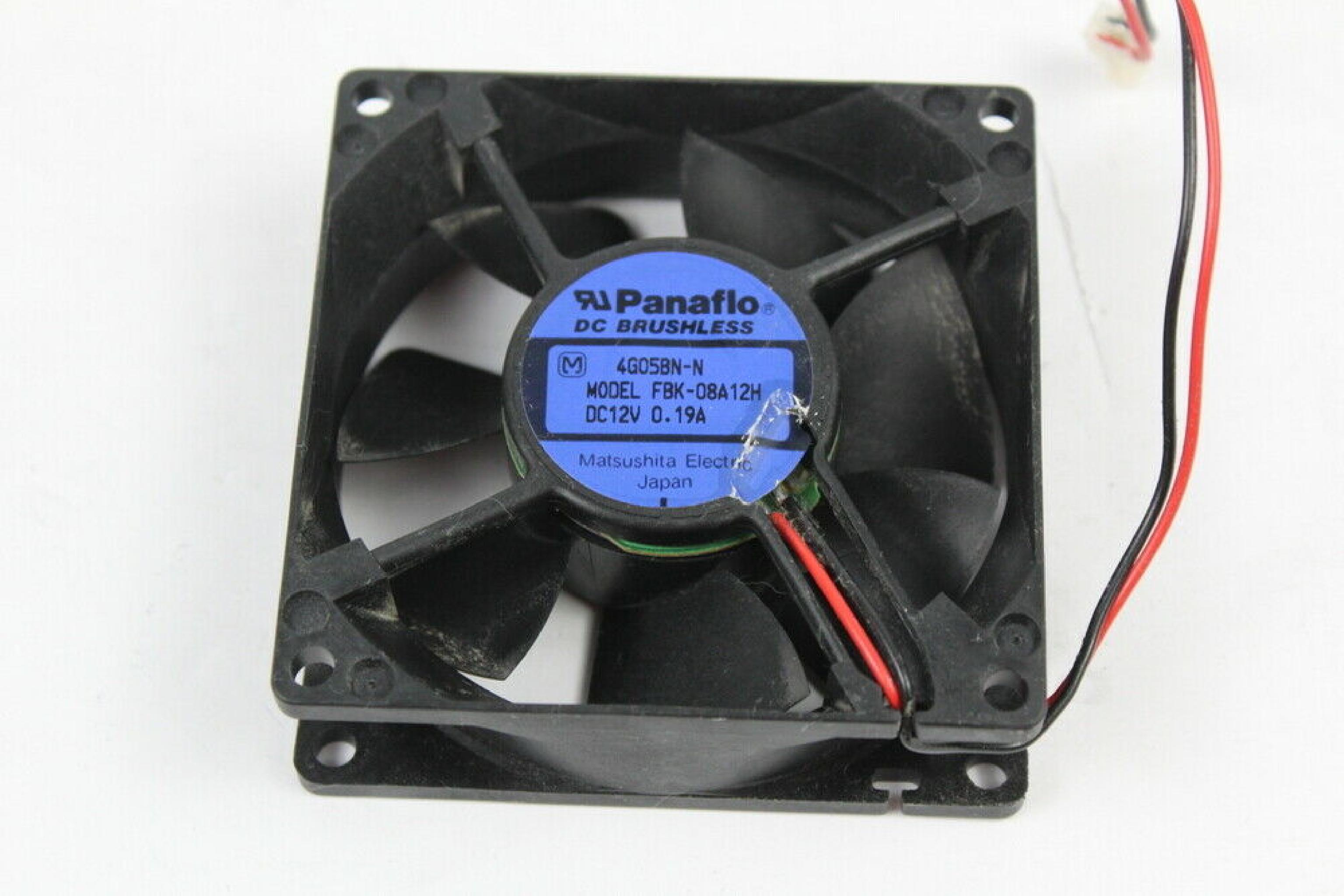 PANAFLO FBK-08A12H FAN 12VDC .19A 5INCH 2WIRE CABLE WITH 2PIN IDC CONNECTOR 80MM BY 25MM