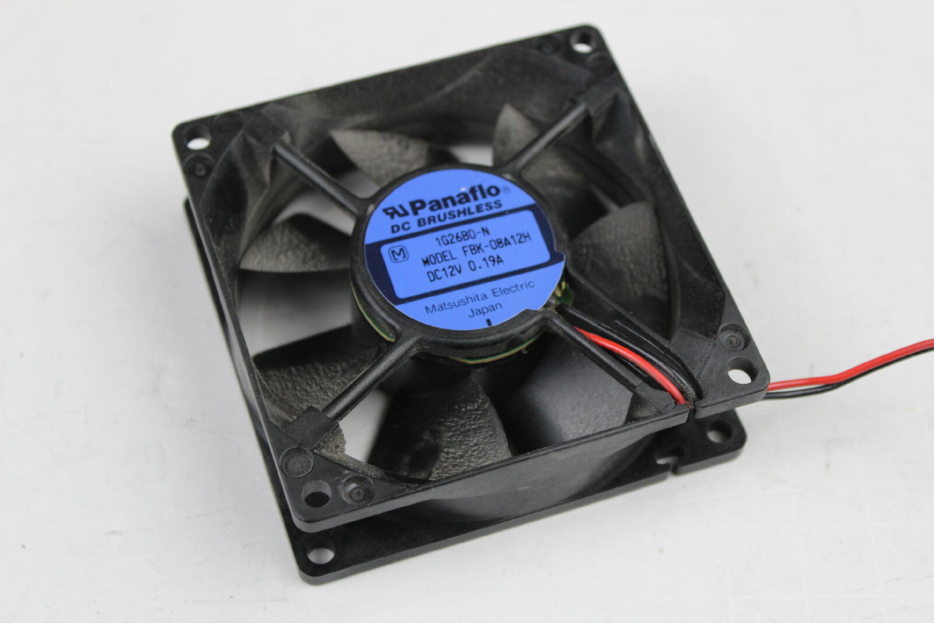 PANAFLO FBK-08A12H FAN 12VDC .19A 5INCH 2WIRE CABLE WITH 2PIN IDC CONNECTOR 80MM BY 25MM