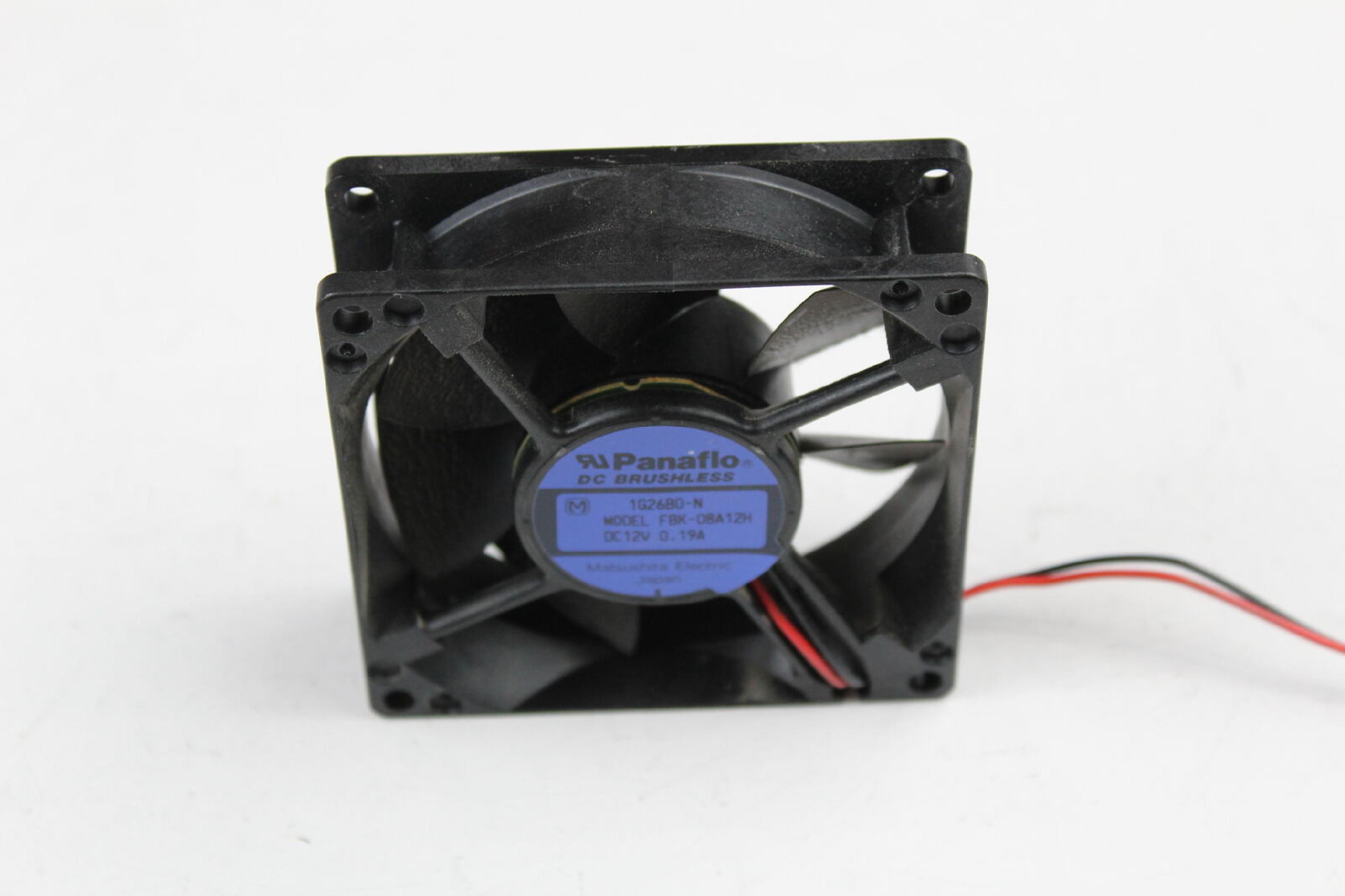 PANAFLO FBK-08A12H FAN 12VDC .19A 5INCH 2WIRE CABLE WITH 2PIN IDC CONNECTOR 80MM BY 25MM