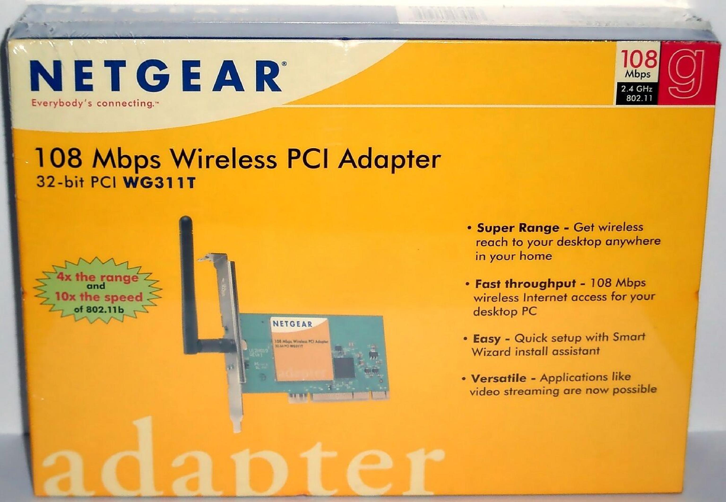 NETGEAR WG311T 108 MBPS WIRELESS PCI ADAPTER 32-BIT PCI