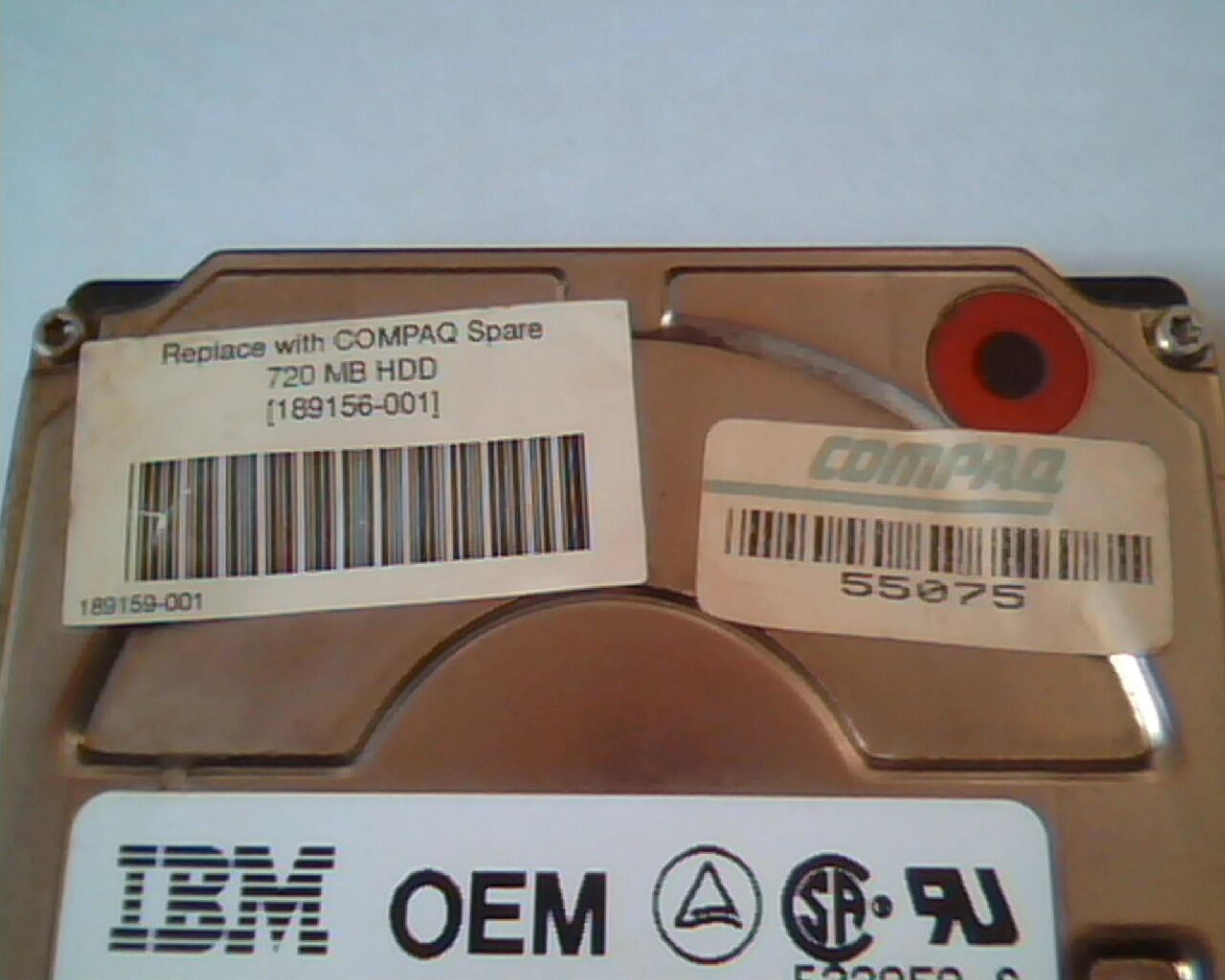 IBM DBOA-2720 720MB 2.5 INCH DRIVE PATA FEB-96 MLC: E15672