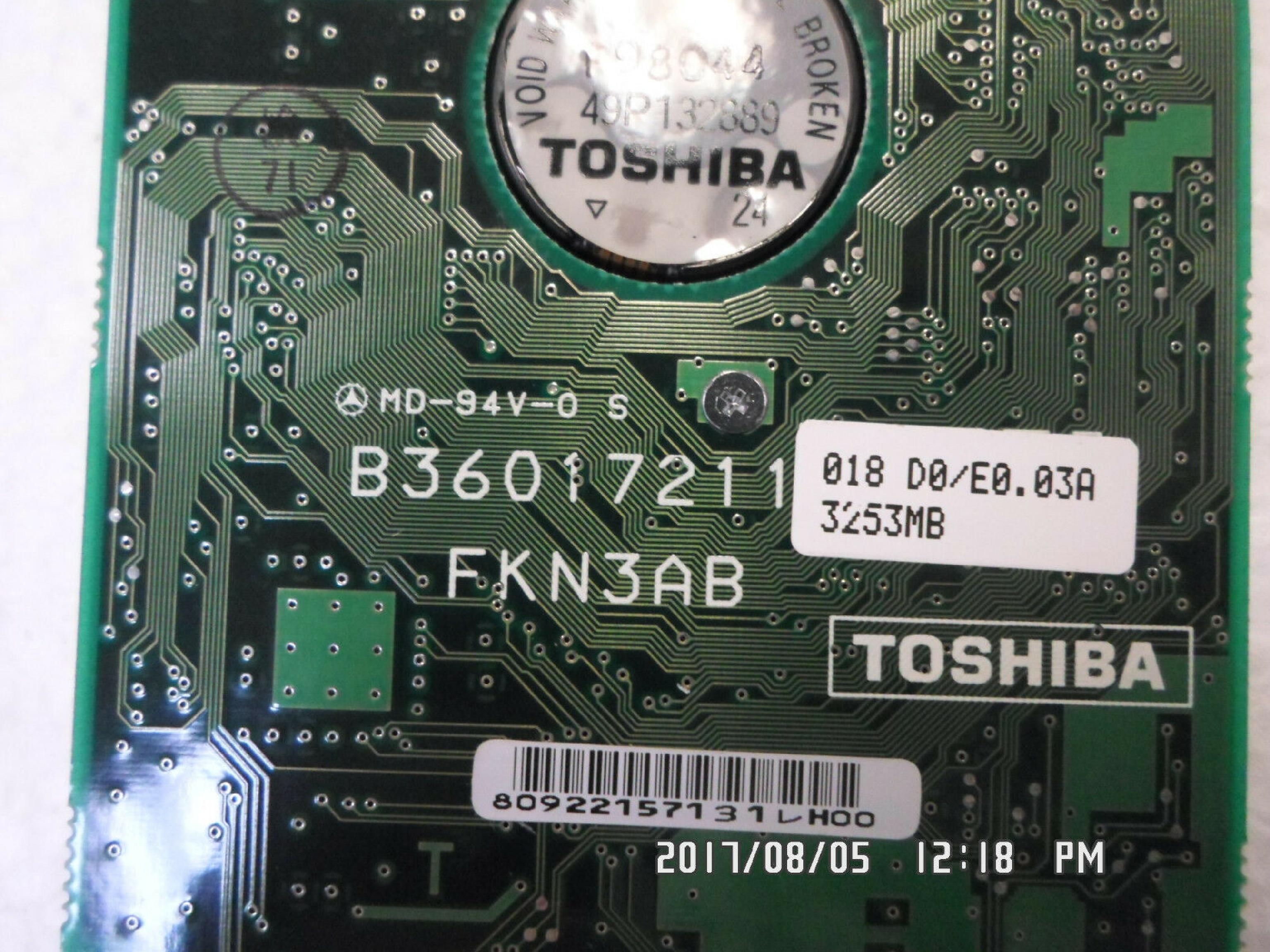 TOSHIBA MK3205MAV 3.2GB UATA DRIVE 2.5 INCH LK0 EC.A