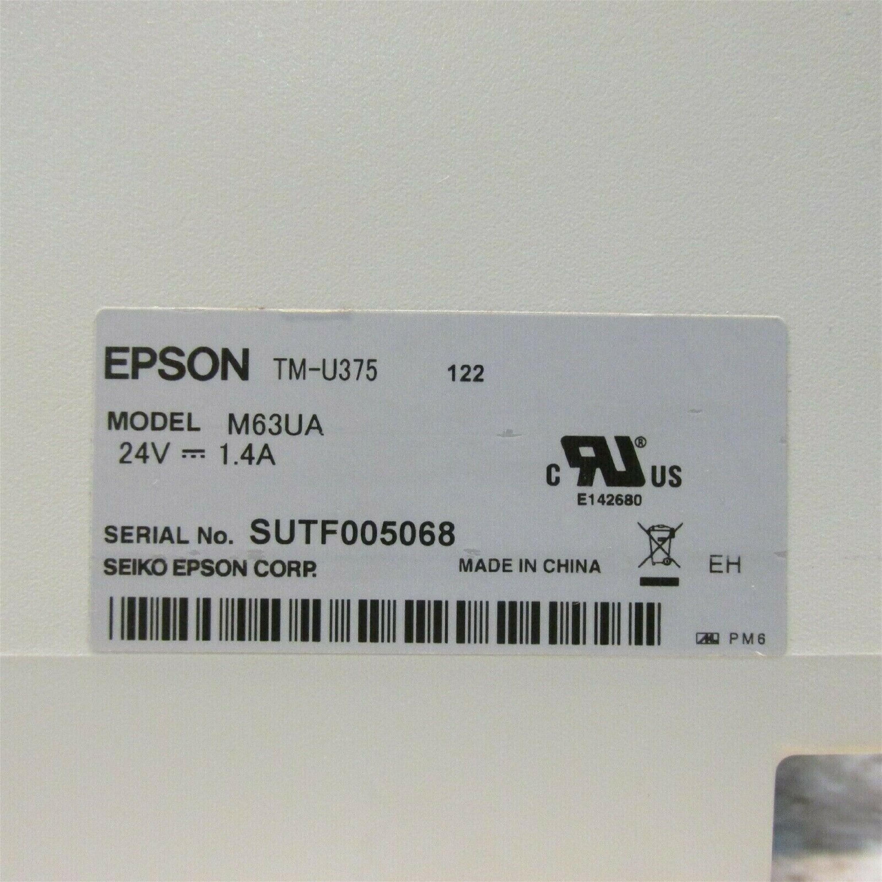 EPSON TM-U375 TESTED GOOD - MULTIFUNCTION RECEIPT PRINTER W/O POWER SUPPLY OR CONSUMABLES