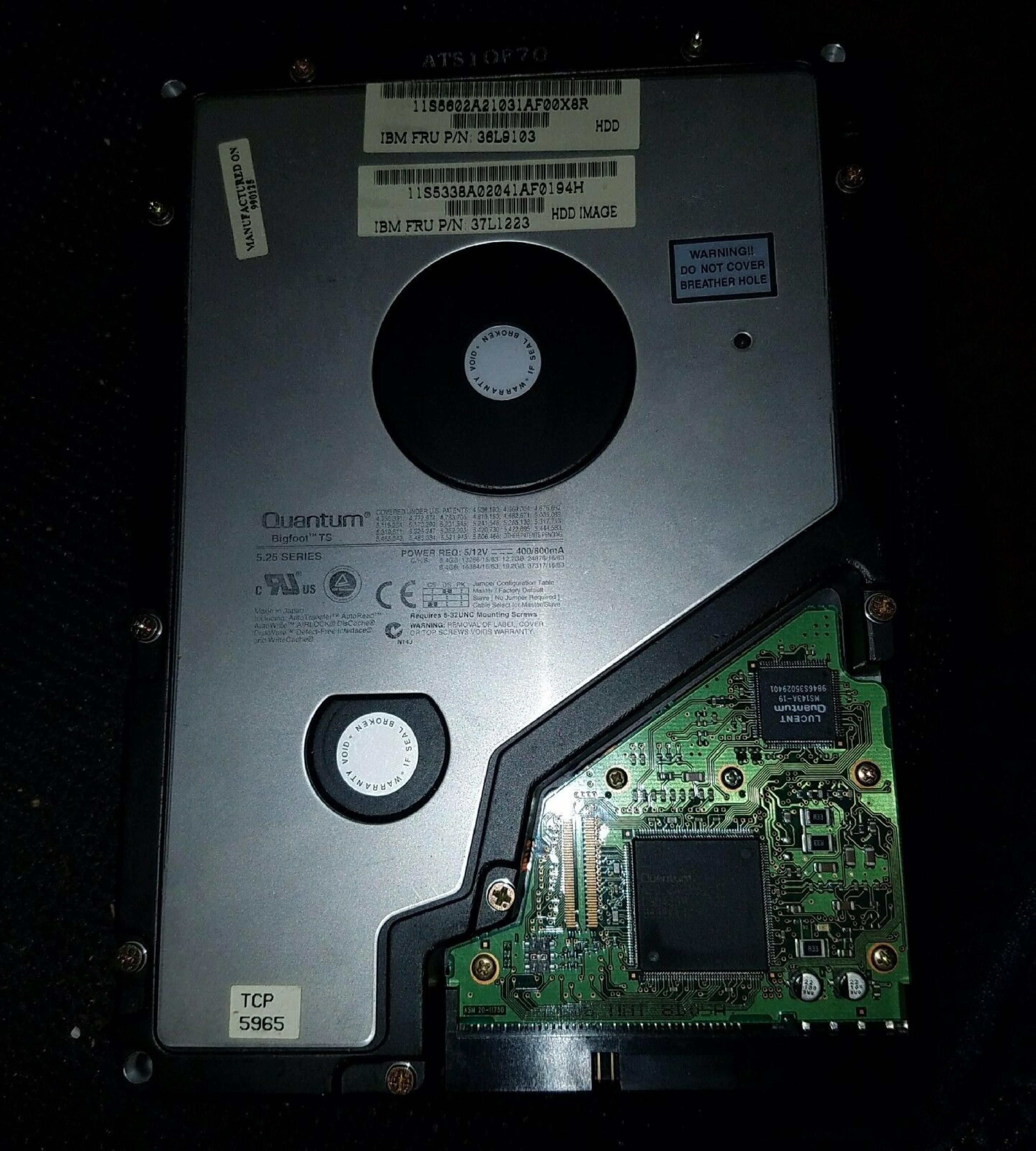 QUANTUM TS12A011 12.7GB IDE DRIVE BIGFOOT REV 02-E