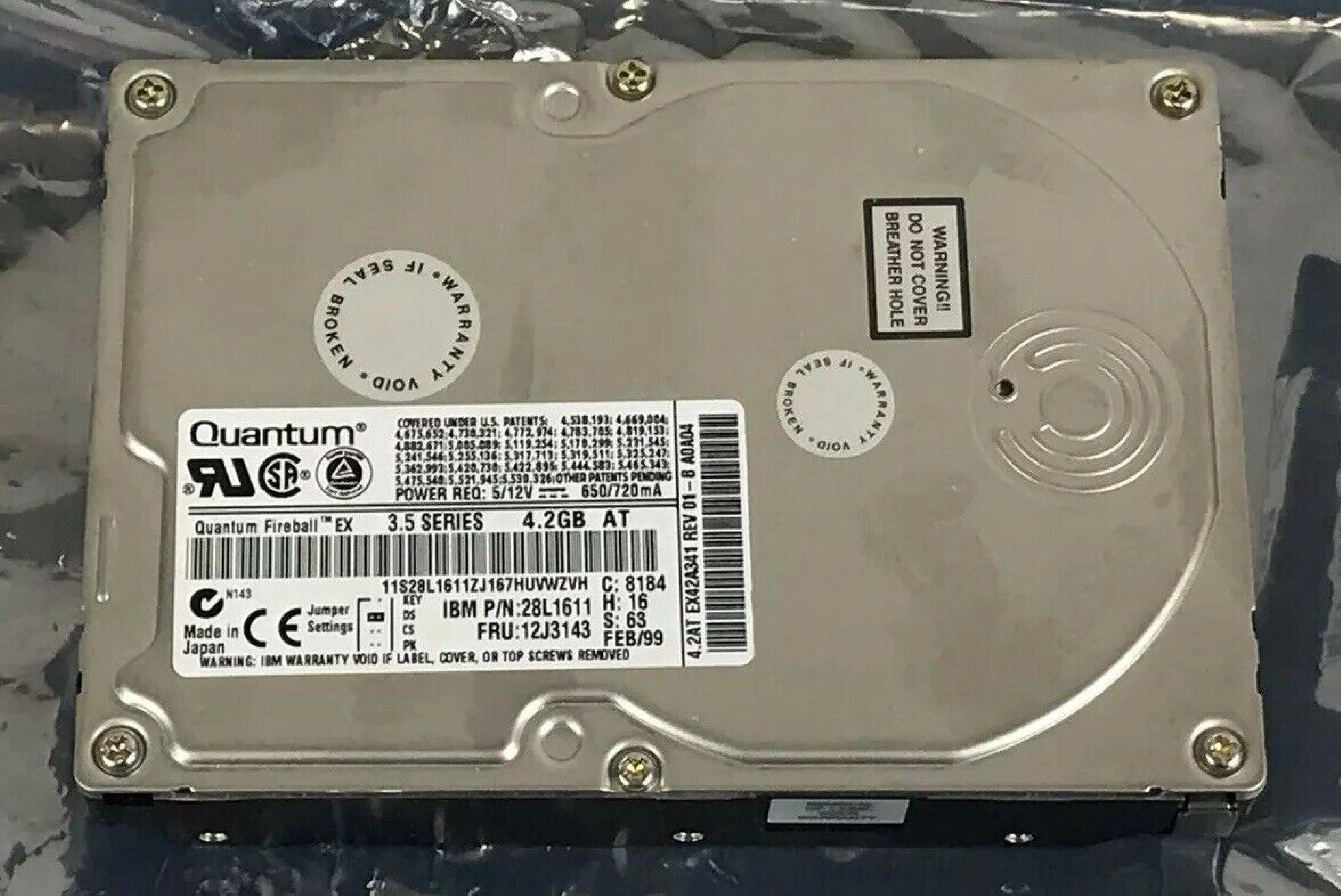 IBM 28L1611 4.2GB IDE DRIVE JAN/99 REV 01-B A0A04 PGZXX