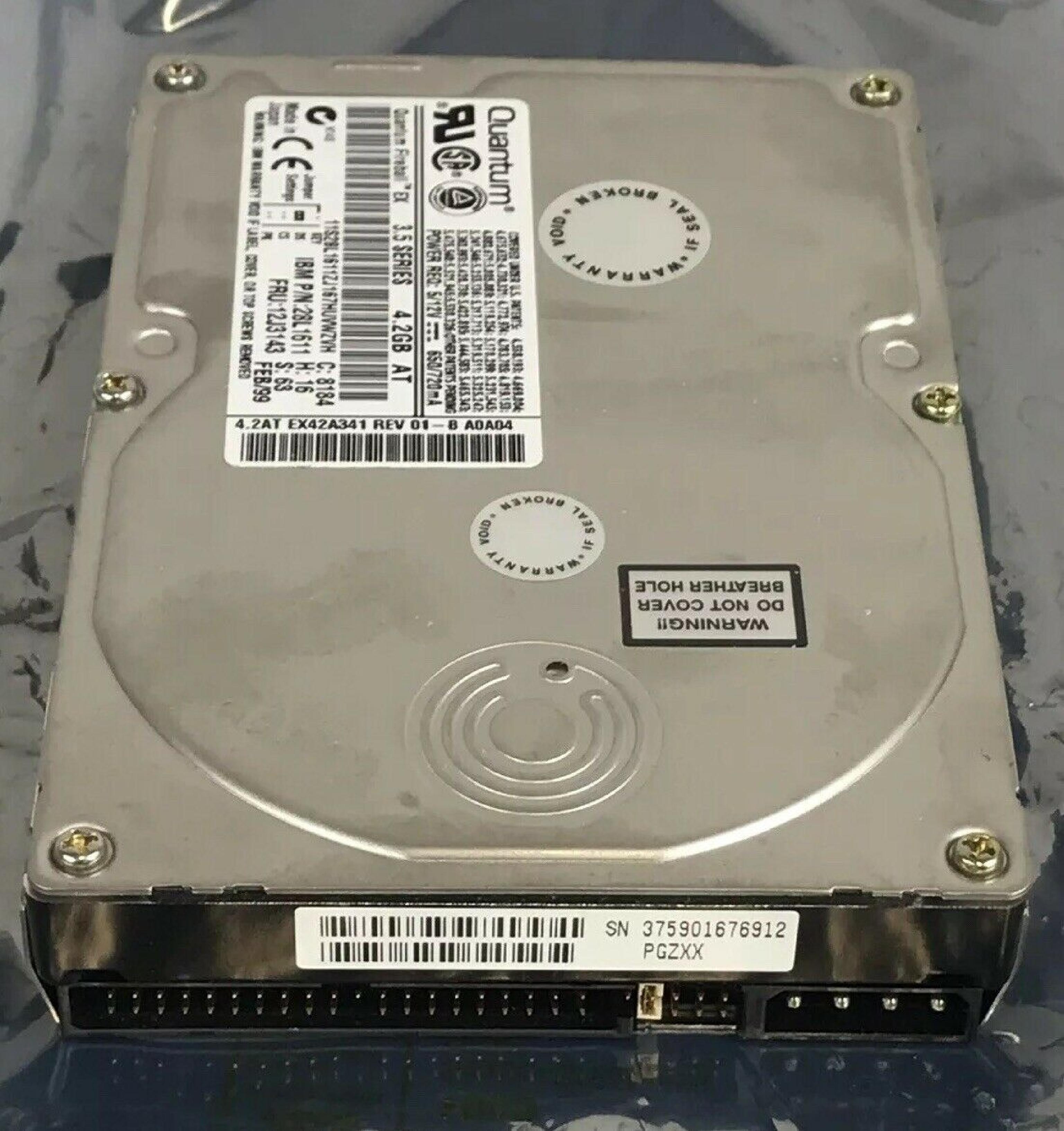 IBM 28L1611 4.2GB IDE DRIVE JAN/99 REV 01-B A0A04 PGZXX