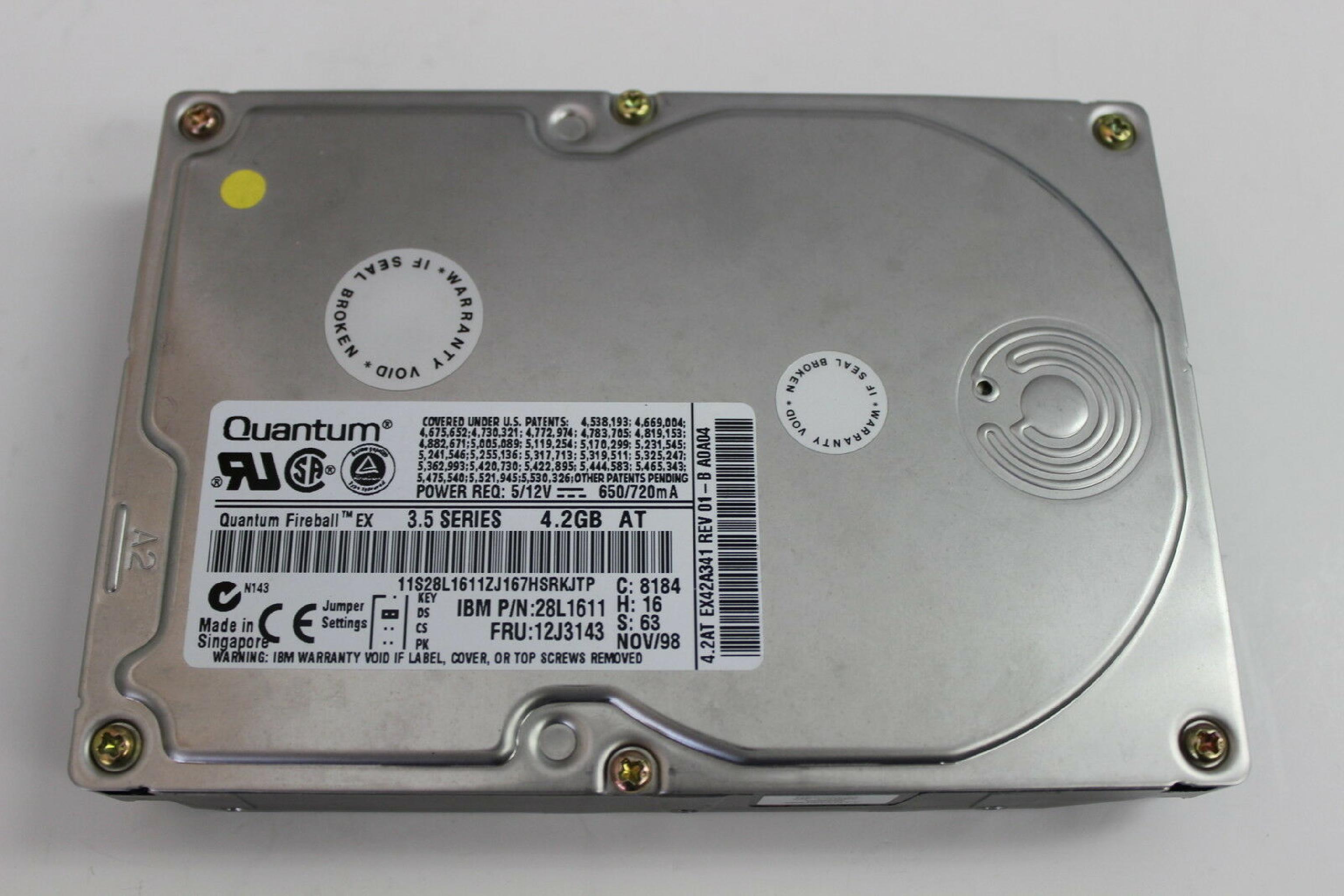 IBM 28L1611 4.2GB IDE DRIVE JAN/99 REV 01-B A0A04 PGZXX