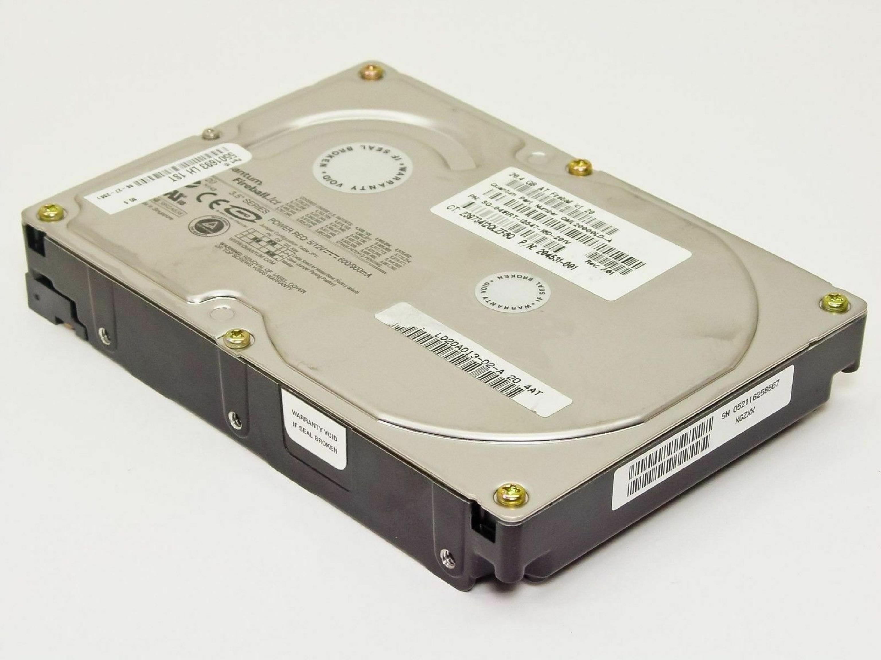 QUANTUM 20.4AT 20.4GB IDE DRIVE LBA 39876480 DATE 18 DEC 2000 FW APL09