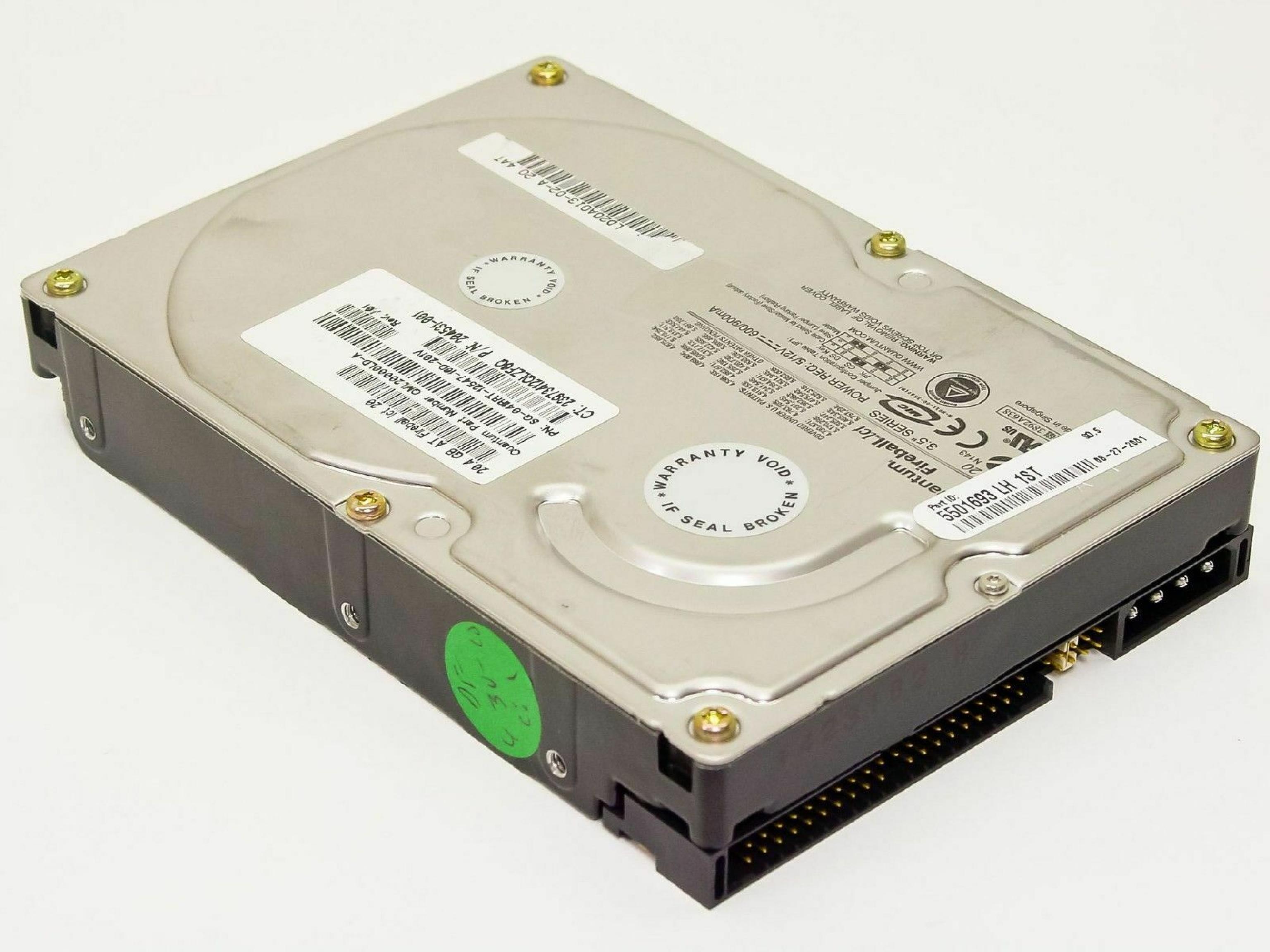 QUANTUM 20.4AT 20.4GB IDE DRIVE LBA 39876480 DATE 18 DEC 2000 FW APL09