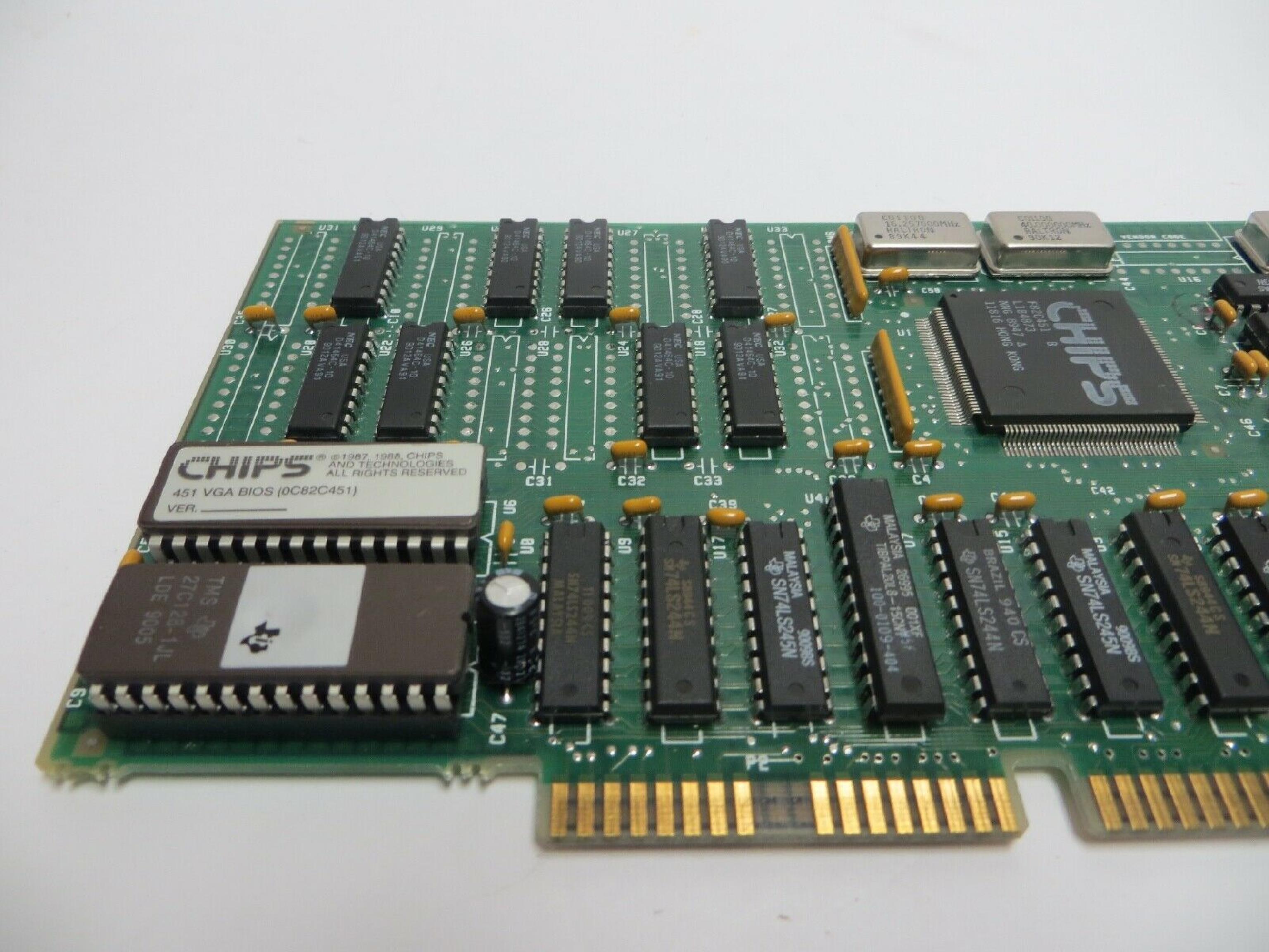 CHIPS AND TECHNOLOGIES GDEVGA512 ISA VIDEO CARD EGA 9PIN, VGA 15PIN