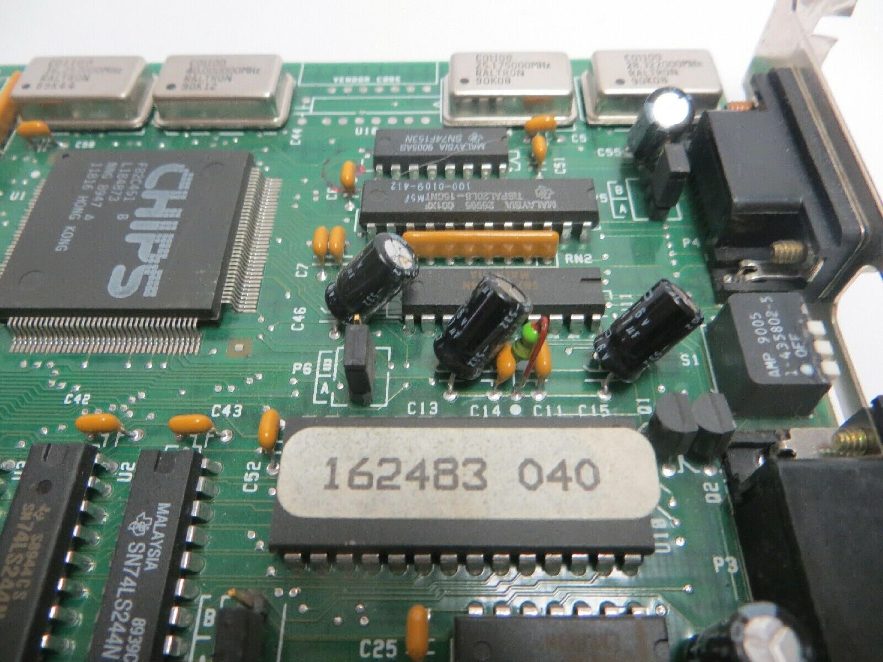 CHIPS AND TECHNOLOGIES GDEVGA512 ISA VIDEO CARD EGA 9PIN, VGA 15PIN