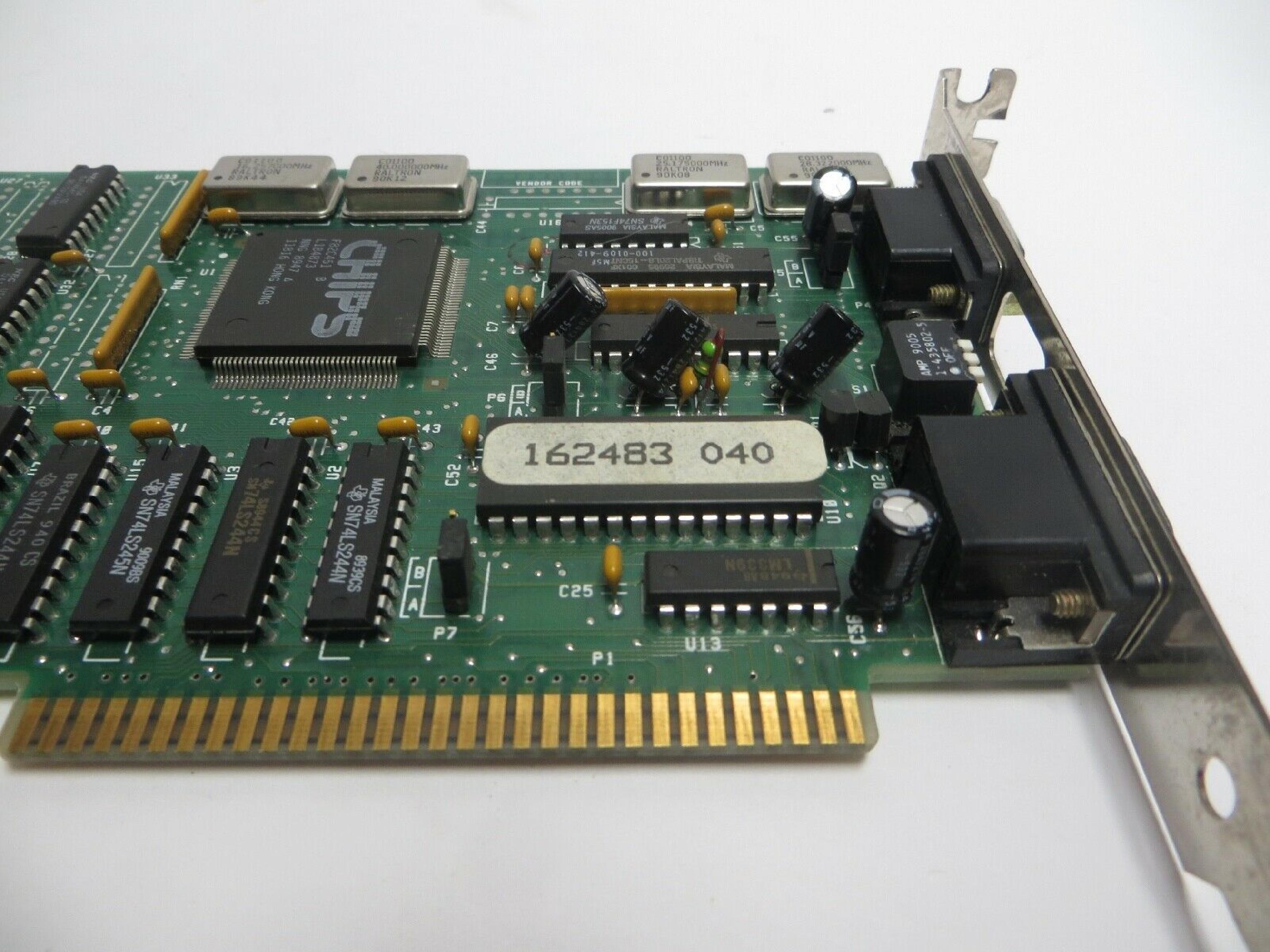 CHIPS AND TECHNOLOGIES GDEVGA512 ISA VIDEO CARD EGA 9PIN, VGA 15PIN