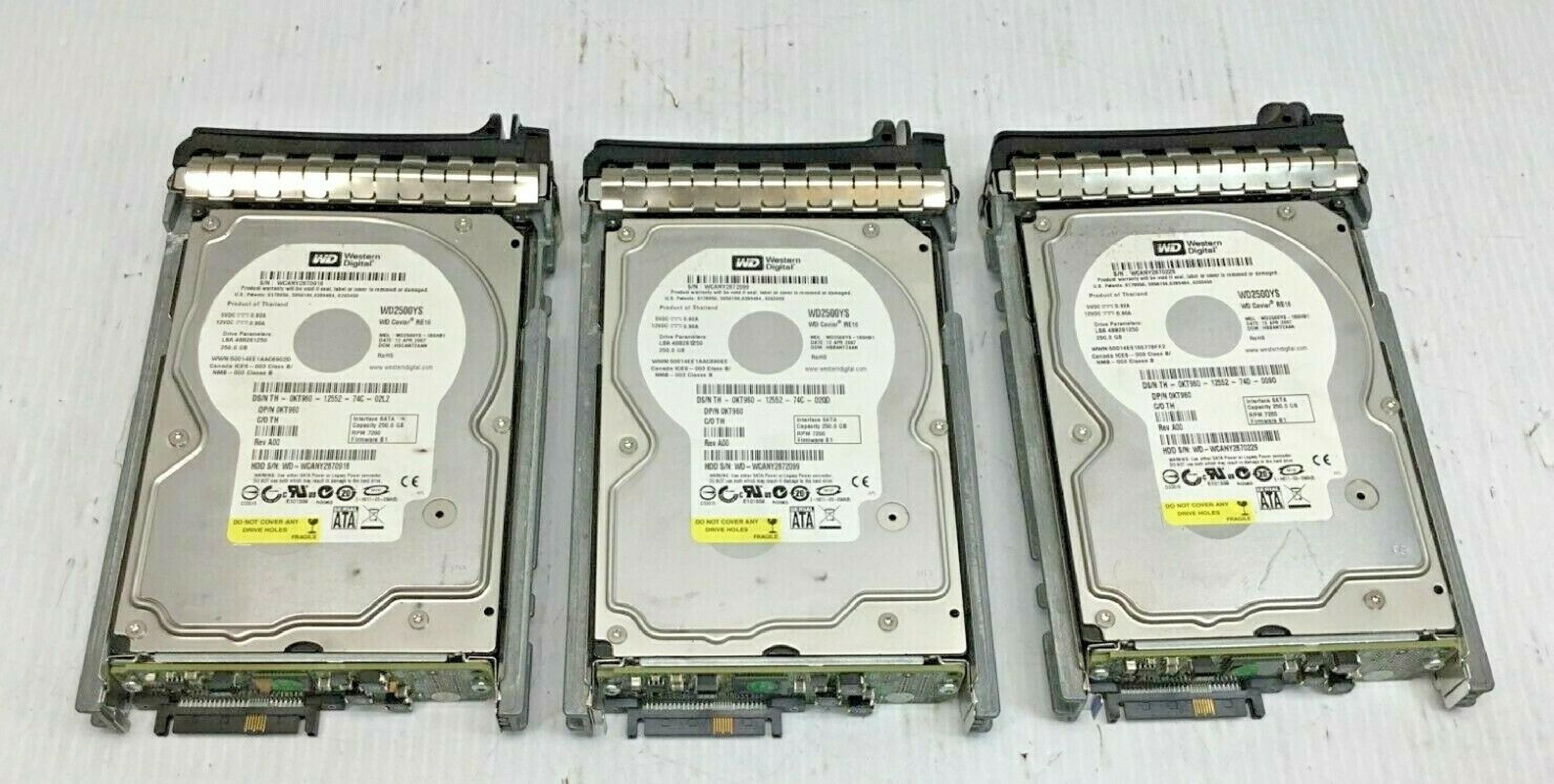 DELL KT960 250GB SATA DRIVE 02 MAY 2007 DCM: HSBHNTJAHN REV A00 LBA: 488281250