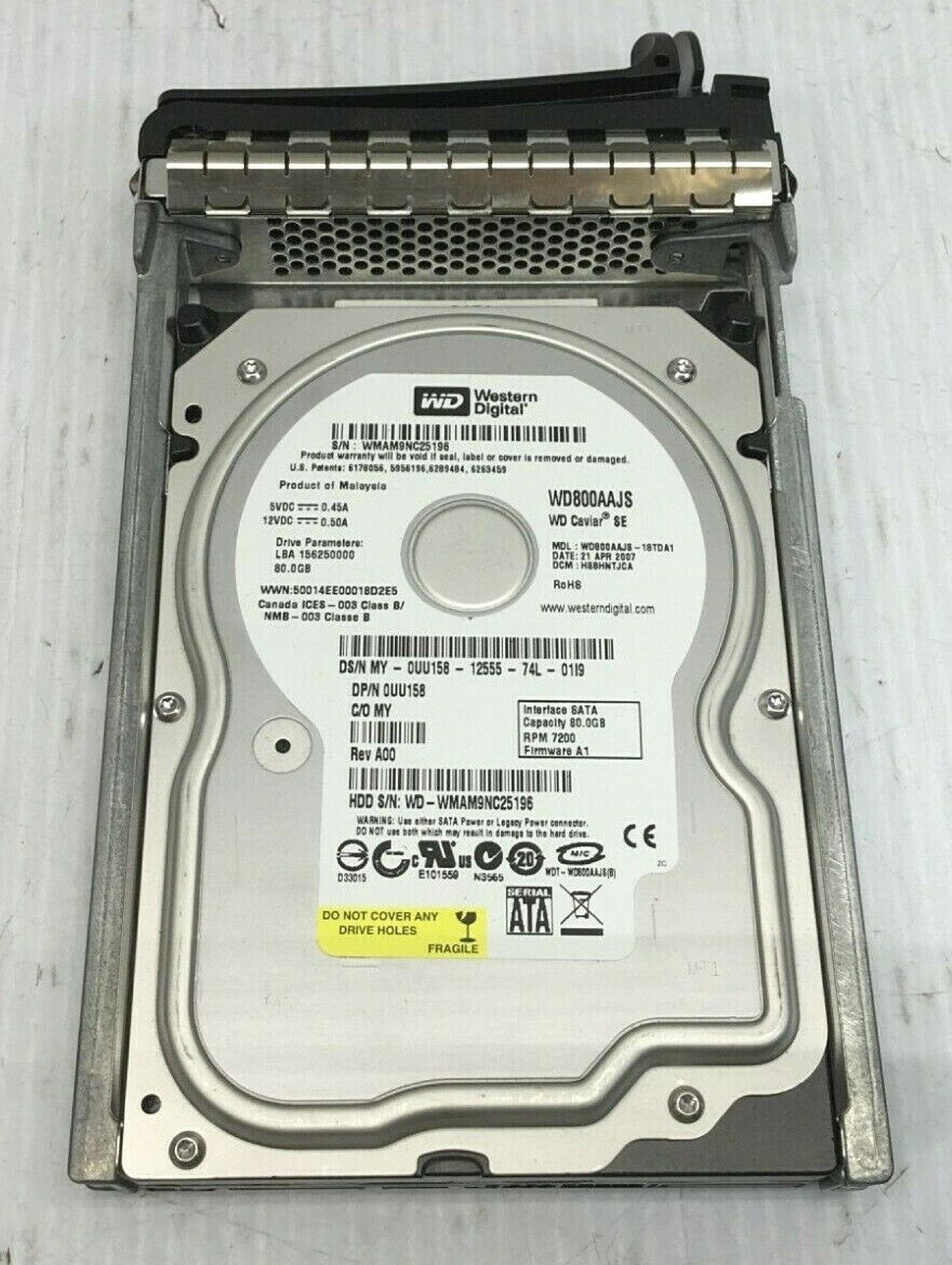 DELL KT960 250GB SATA DRIVE 02 MAY 2007 DCM: HSBHNTJAHN REV A00 LBA: 488281250