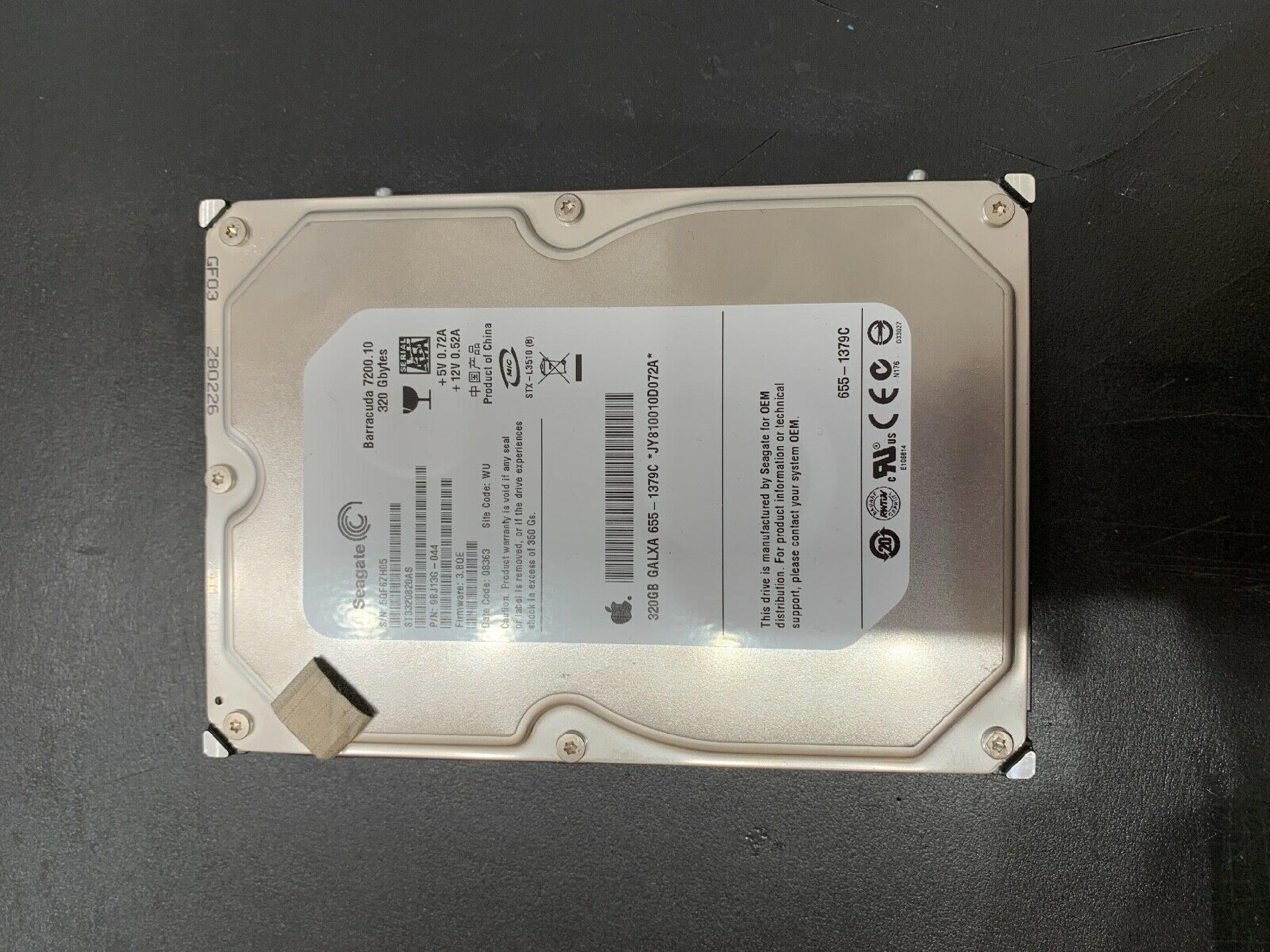 SEAGATE 9CY131-020 80GB SATA DRIVE FIRMWARE 3.CHF DATE 08043 SITE CODE TK