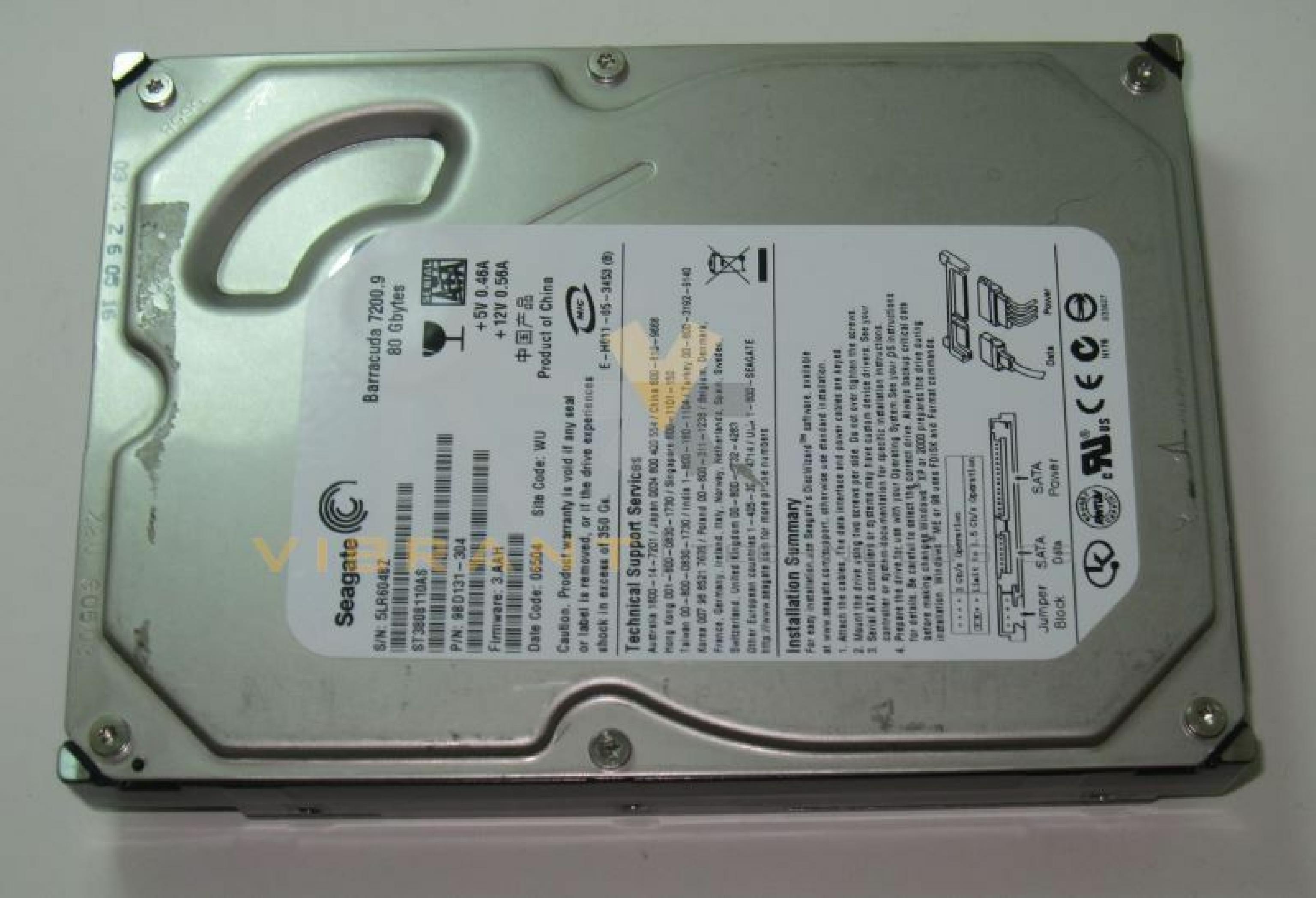 DELL HY281 80GB SATA DRIVE FIRMWARE 4.ADA DATE 09025 SITE CODE TK