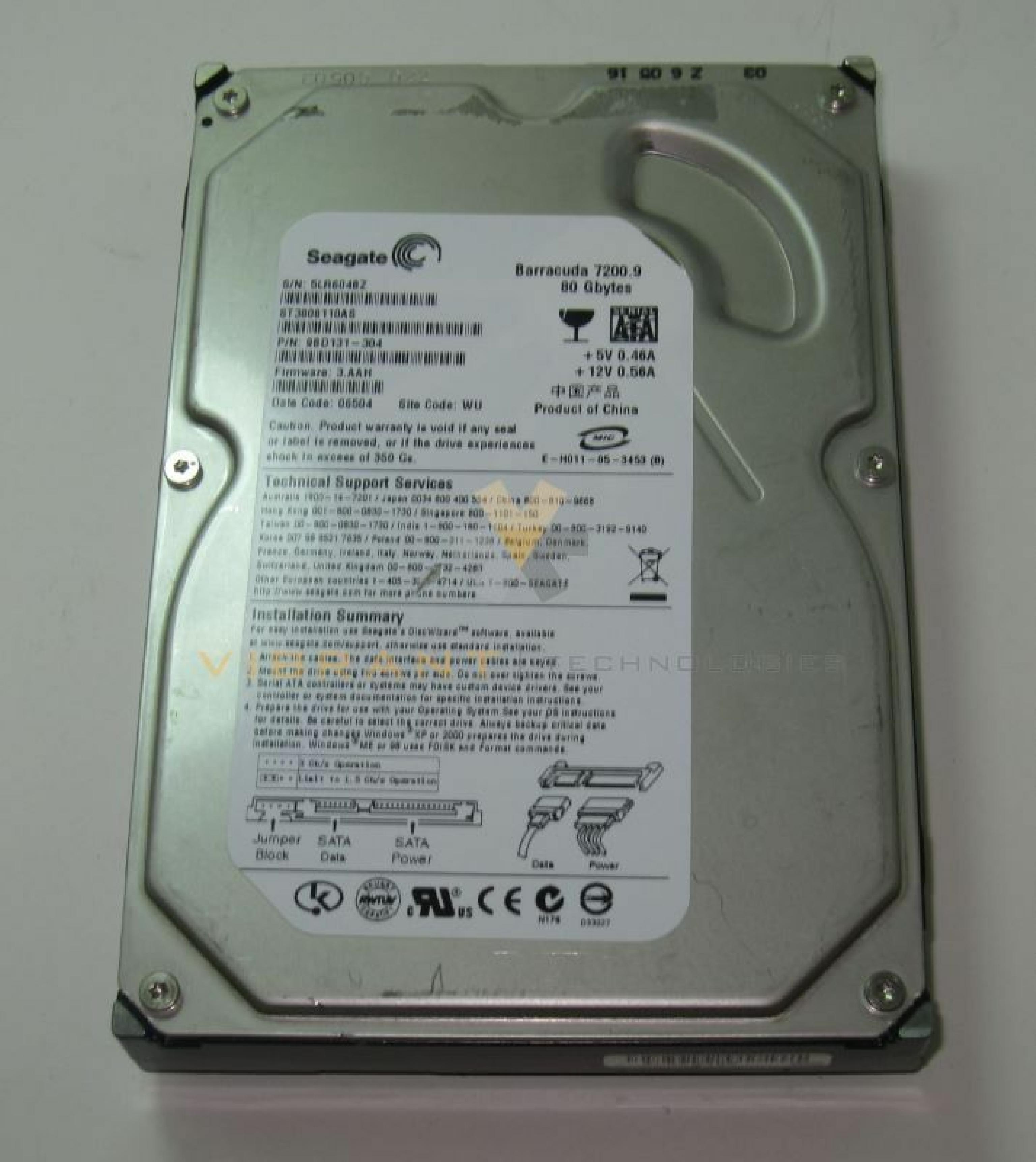 DELL HY281 80GB SATA DRIVE FIRMWARE 4.ADA DATE 09025 SITE CODE TK