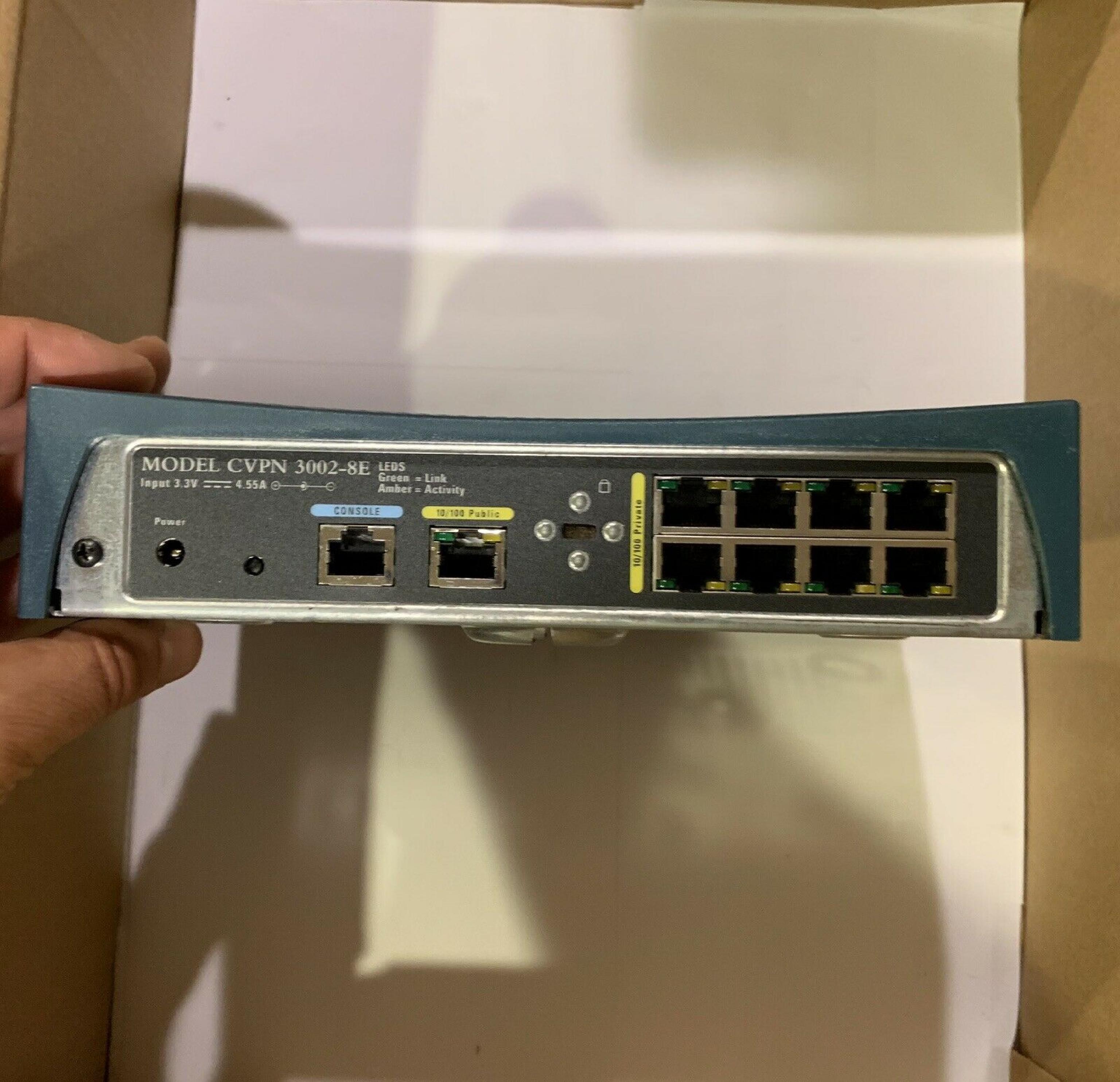 CISCO SYSTEMS CVPN 3002-8E CVPN 3002 SERIES ROUTER AND HARDWARE CLIENT FOR VIRTUAL PRIVATE NETWORK