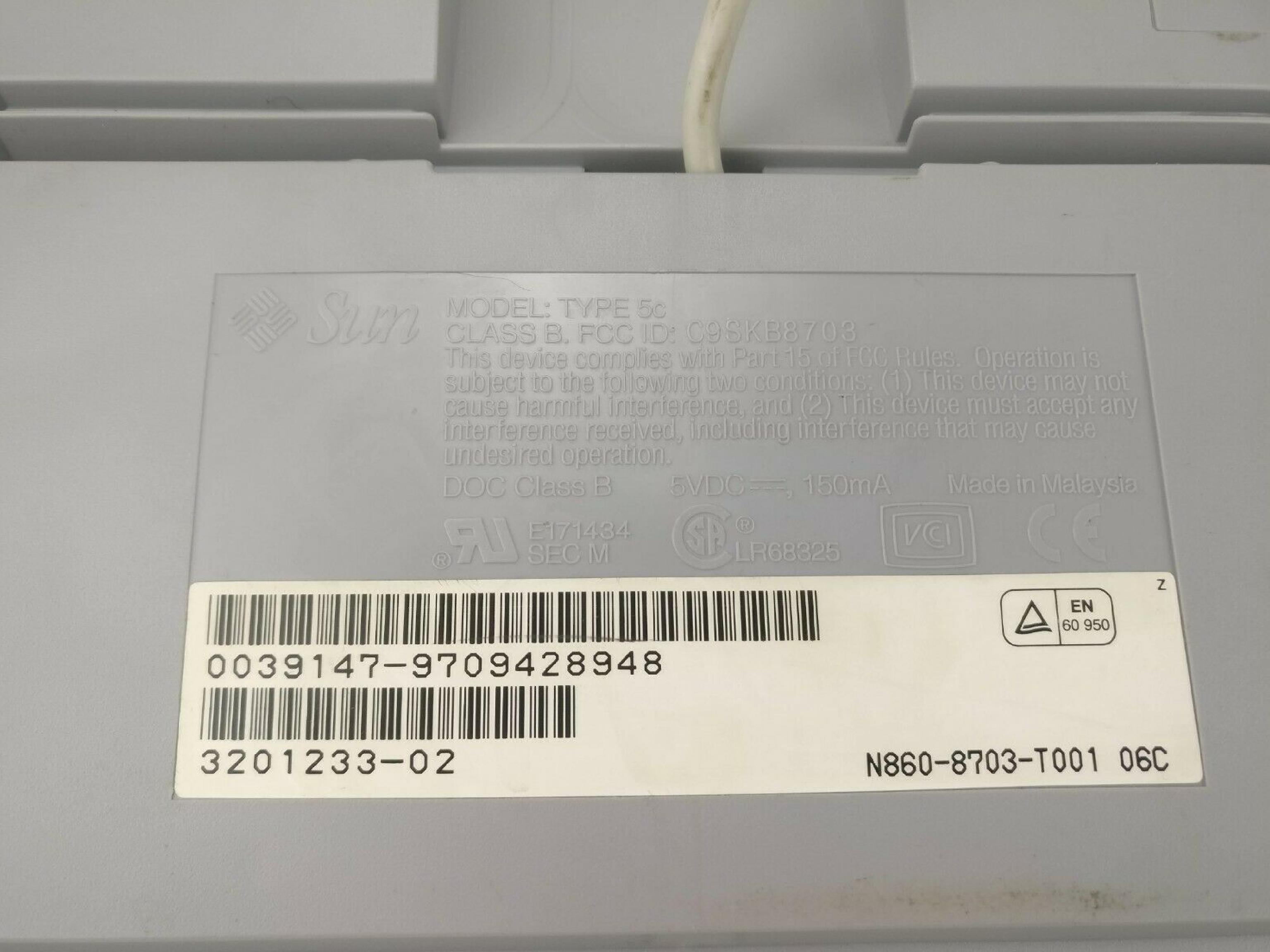 SUN MICROSYSTEMS 3201234-02 KEYBOARD MISSING LEFT ARROW KEY