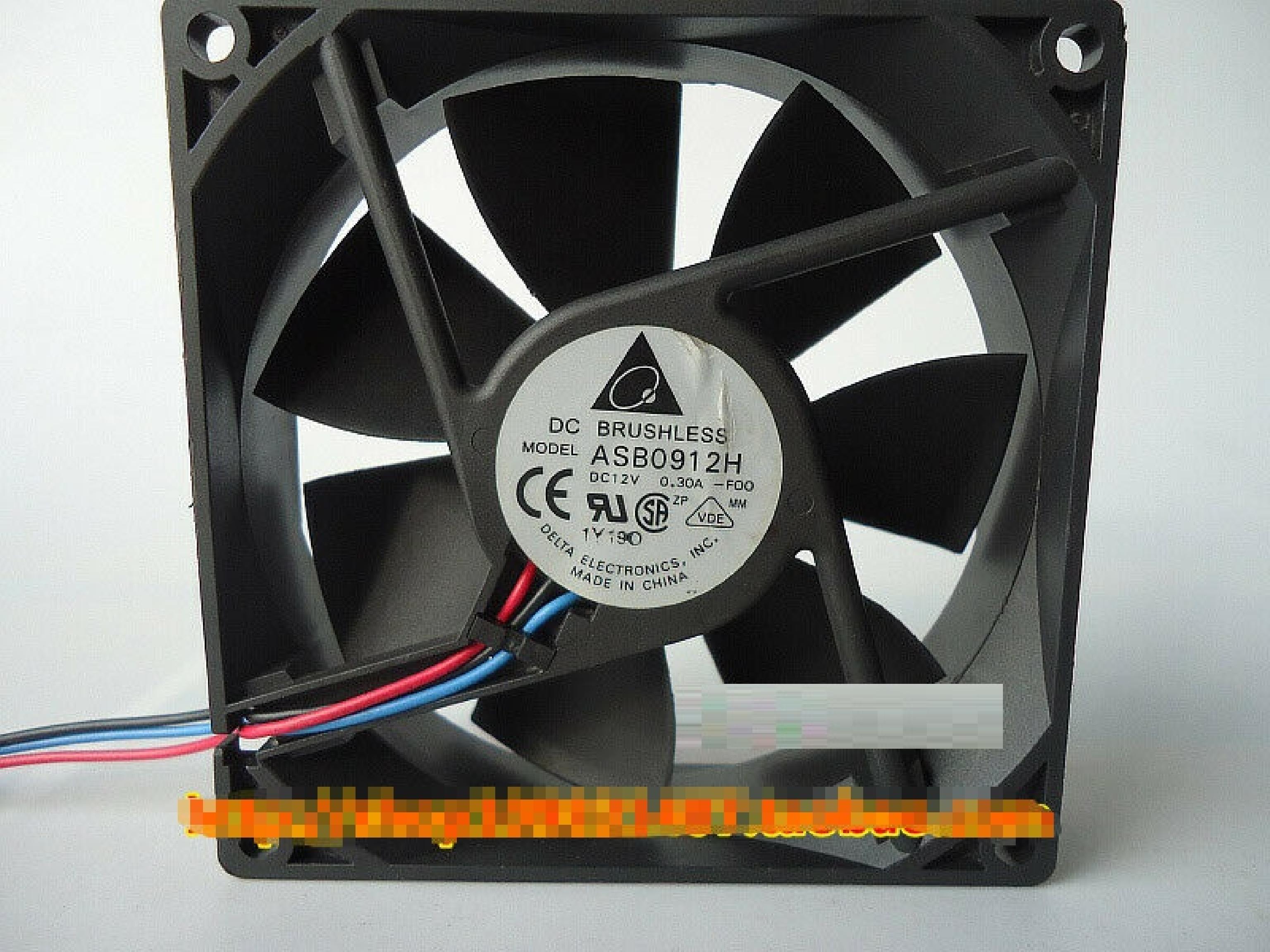 DELTA ELECTRONICS ASB0912H DC12V 0.30A FAN ASSEMBLY 92X92X25MM 3 WIRE
