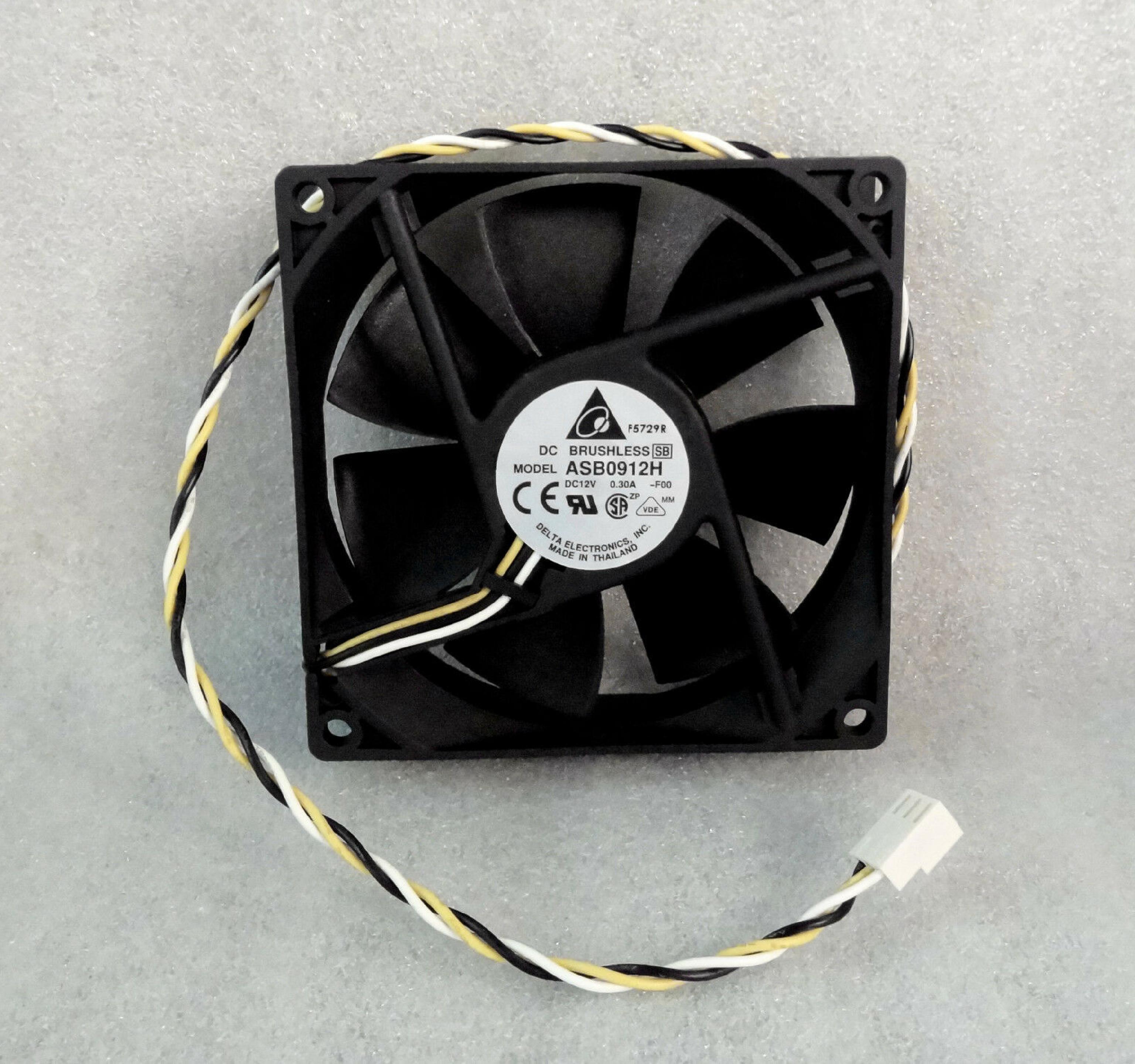 DELTA ELECTRONICS ASB0912H DC12V 0.30A FAN ASSEMBLY 92X92X25MM 3 WIRE