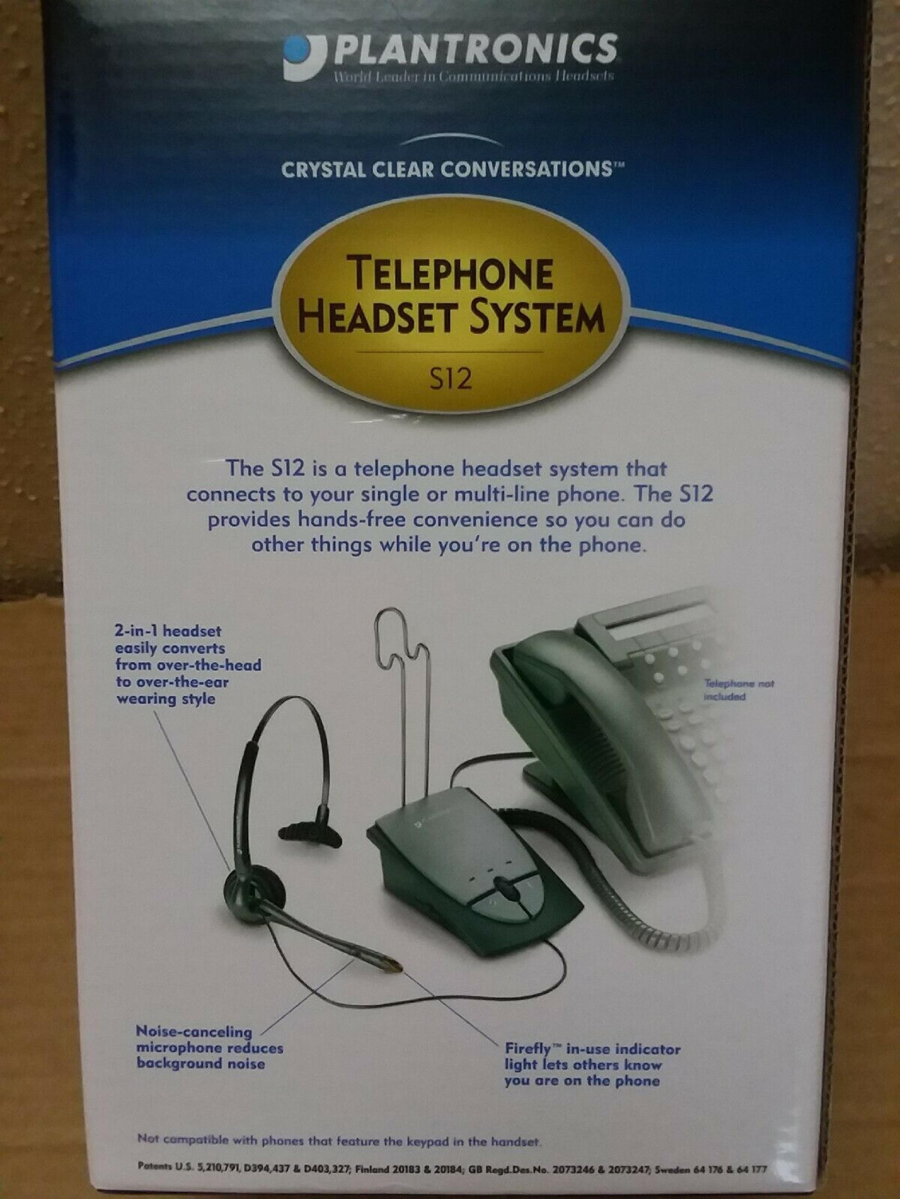 PLANTRONICS S12 AMPLIFIER ASSEMBLY FOR S12 OPEN BOX, TELEPHONE HEADSET SYSTEM, INCLUDES BASE AND STAND ACDAPER USER GUIDE