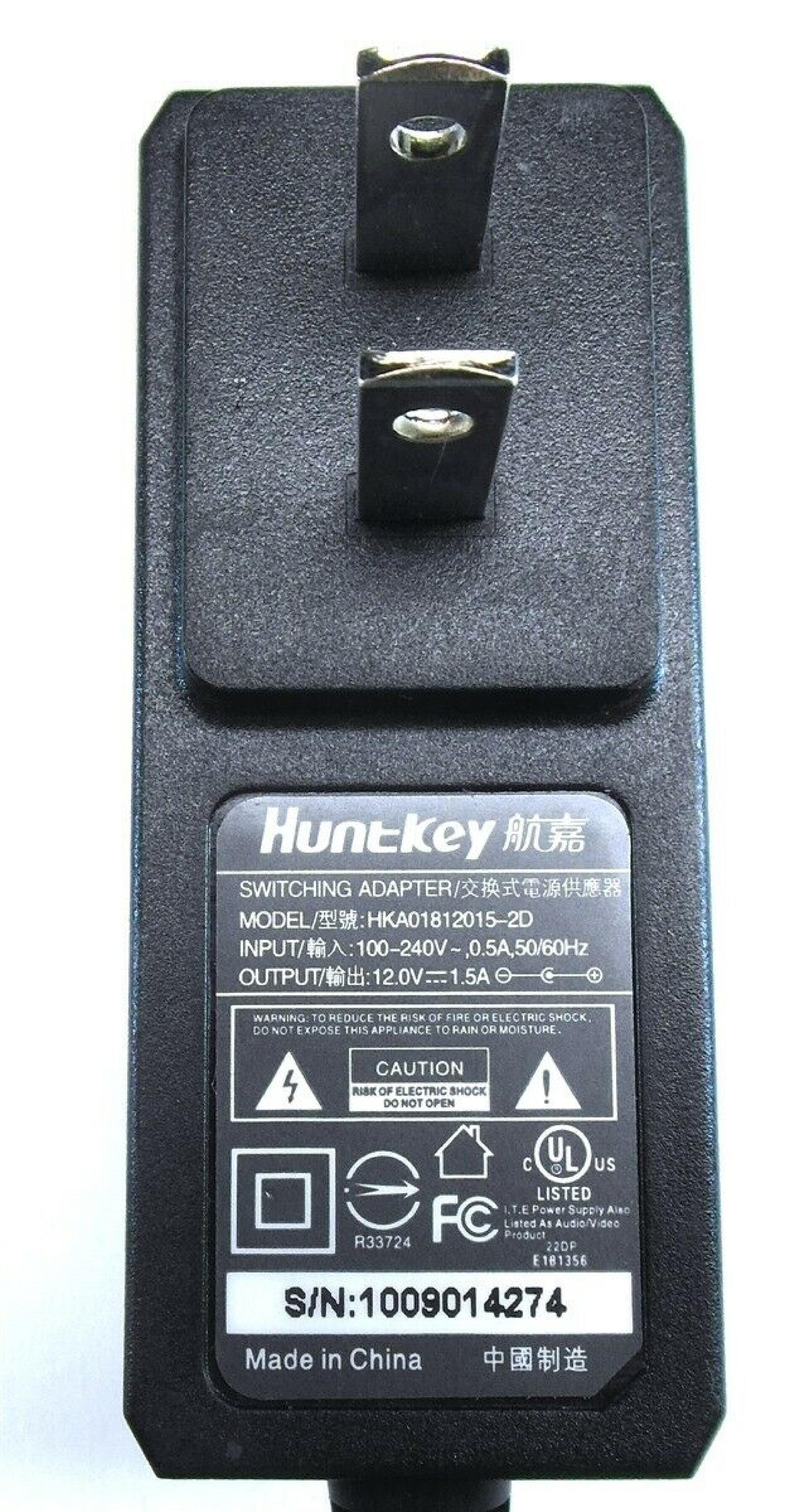 HUNTKEY / VELOCITY HKA01812015-2D AC ADAPTER 5V 1.5A REGULATED POWER SUPPLY CRUZ AND OTHERS