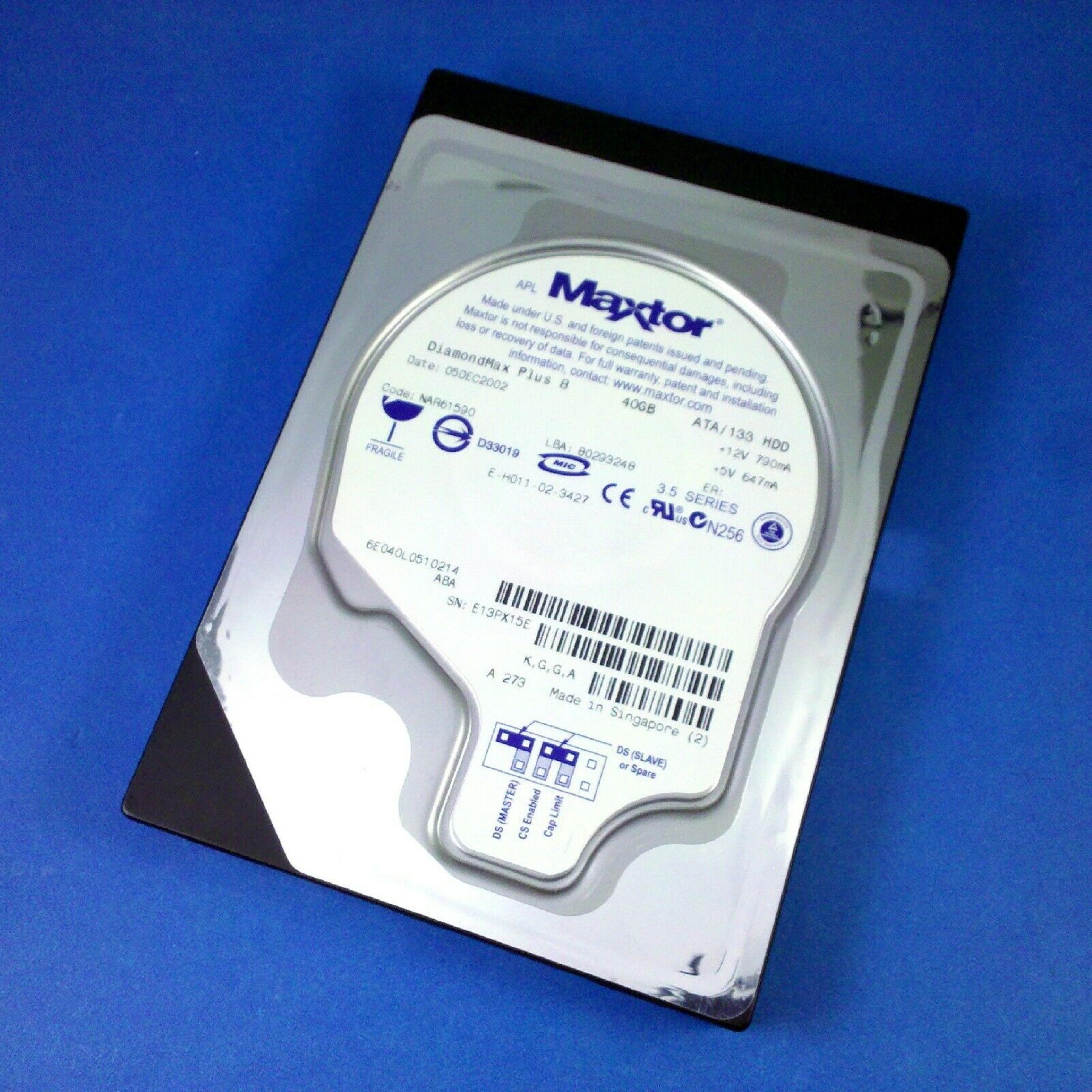MAXTOR DIAMONDMAX PLUS 8 40GB IDE DRIVE DATE 17MAY2003 K,M,C,A LBA 80293248 14MAY2003 23MAY2003 04FEB2005 K,M,B,A 78165360 08OCT2004