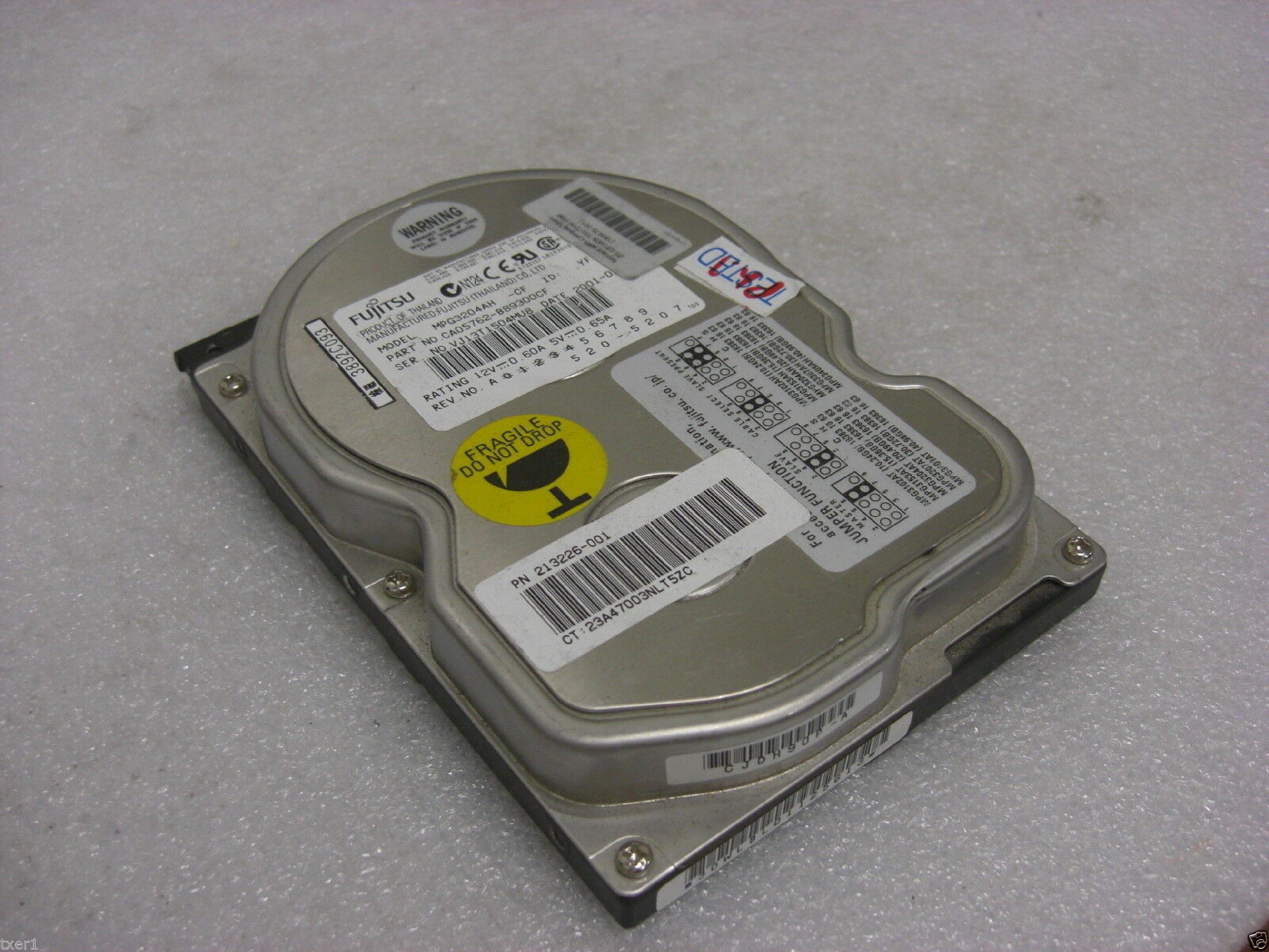 FUJITSU MPG3204AH 20GB IDE DRIVE DATE 2001-05 22MAY2001