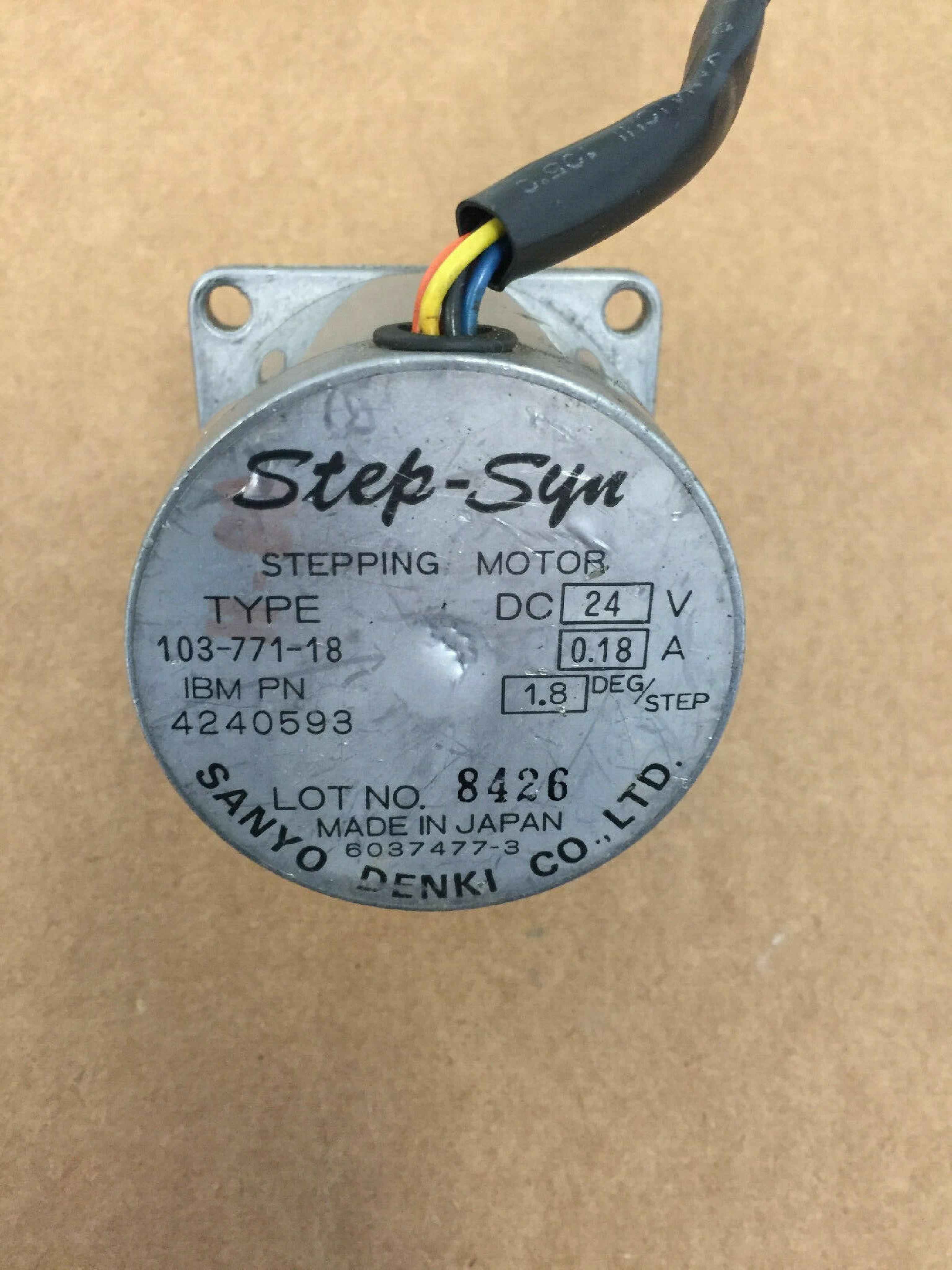 STEP-SYN 103-771-18 24VDC STEPPING MOTOR FOR IBM 8 INCH FLOPPY