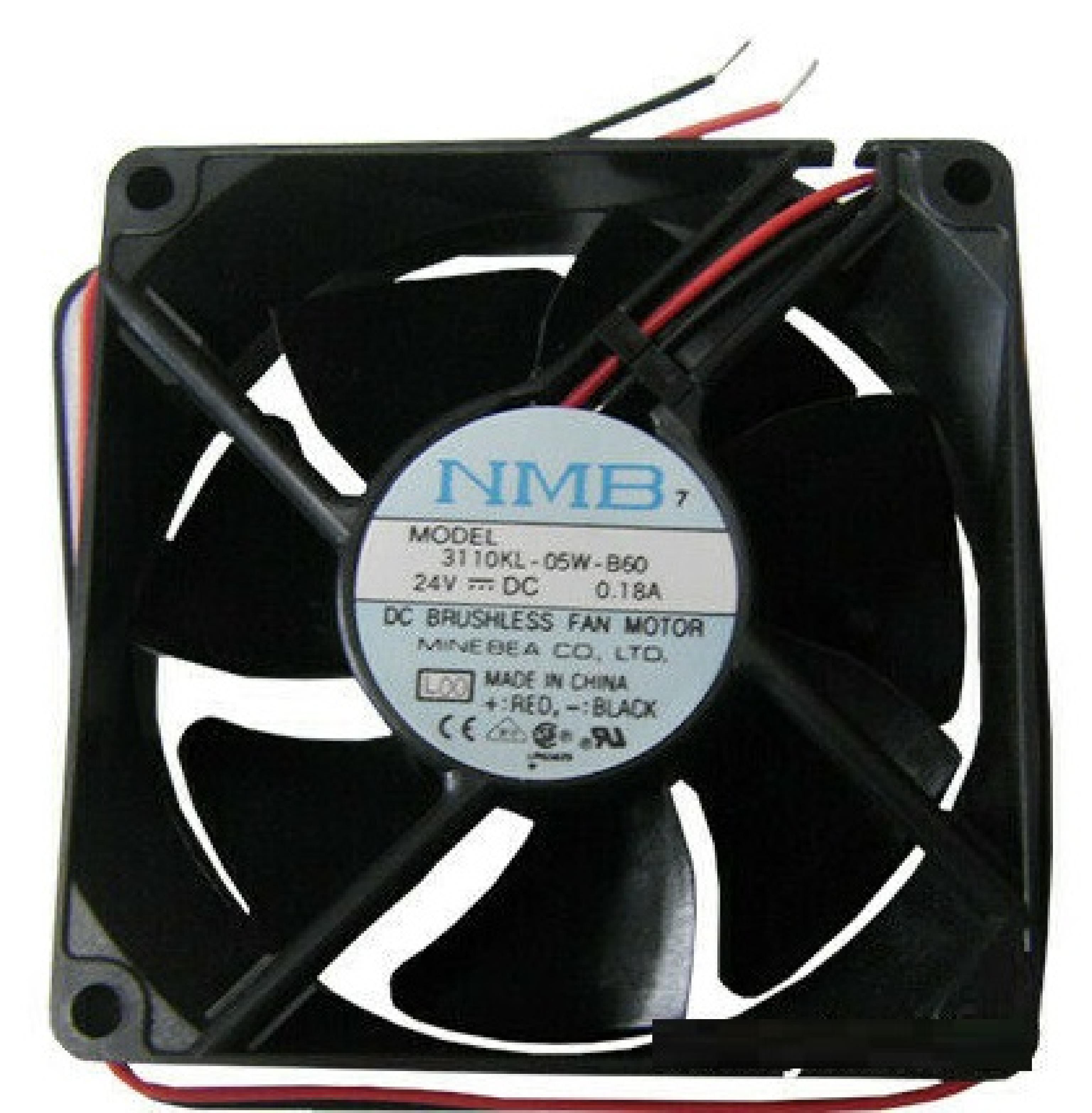 NMB 3110KL-05W-B60 24VDC .18A PRINTHEAD COOLING FAN FOR 6850 PHOTO PRINTER 80X25MM 24V DC 0.18 A TECHNOLOGIES CORPORATION.