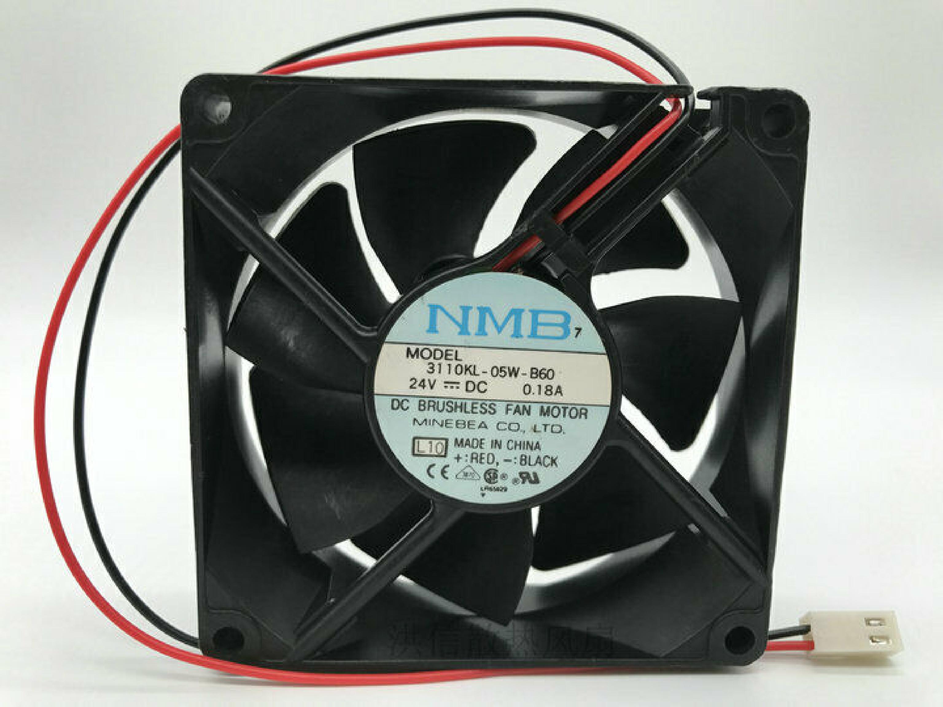 NMB 3110KL-05W-B60 24VDC .18A PRINTHEAD COOLING FAN FOR 6850 PHOTO PRINTER 80X25MM 24V DC 0.18 A TECHNOLOGIES CORPORATION.