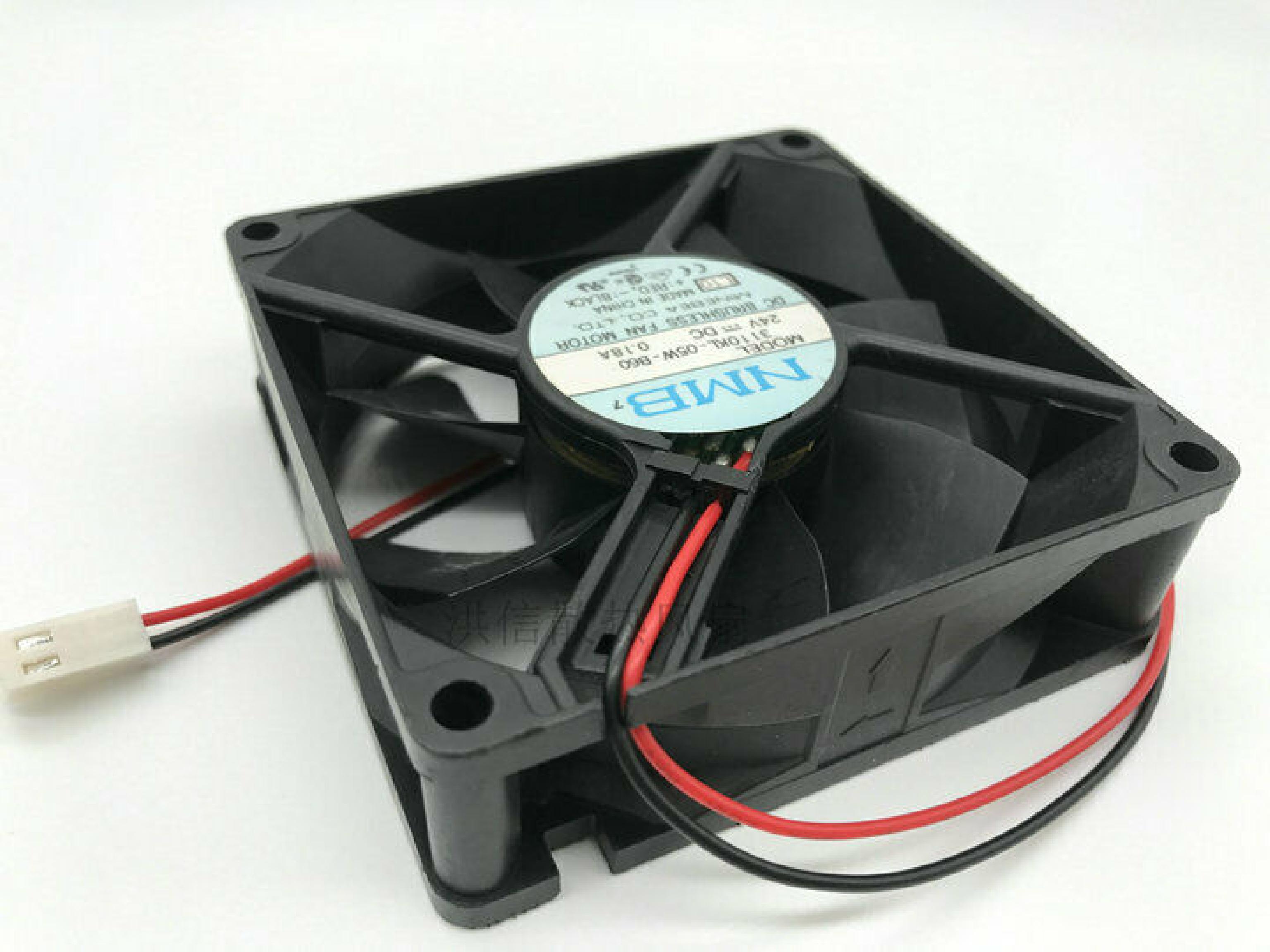 NMB 3110KL-05W-B60 24VDC .18A PRINTHEAD COOLING FAN FOR 6850 PHOTO PRINTER 80X25MM 24V DC 0.18 A TECHNOLOGIES CORPORATION.