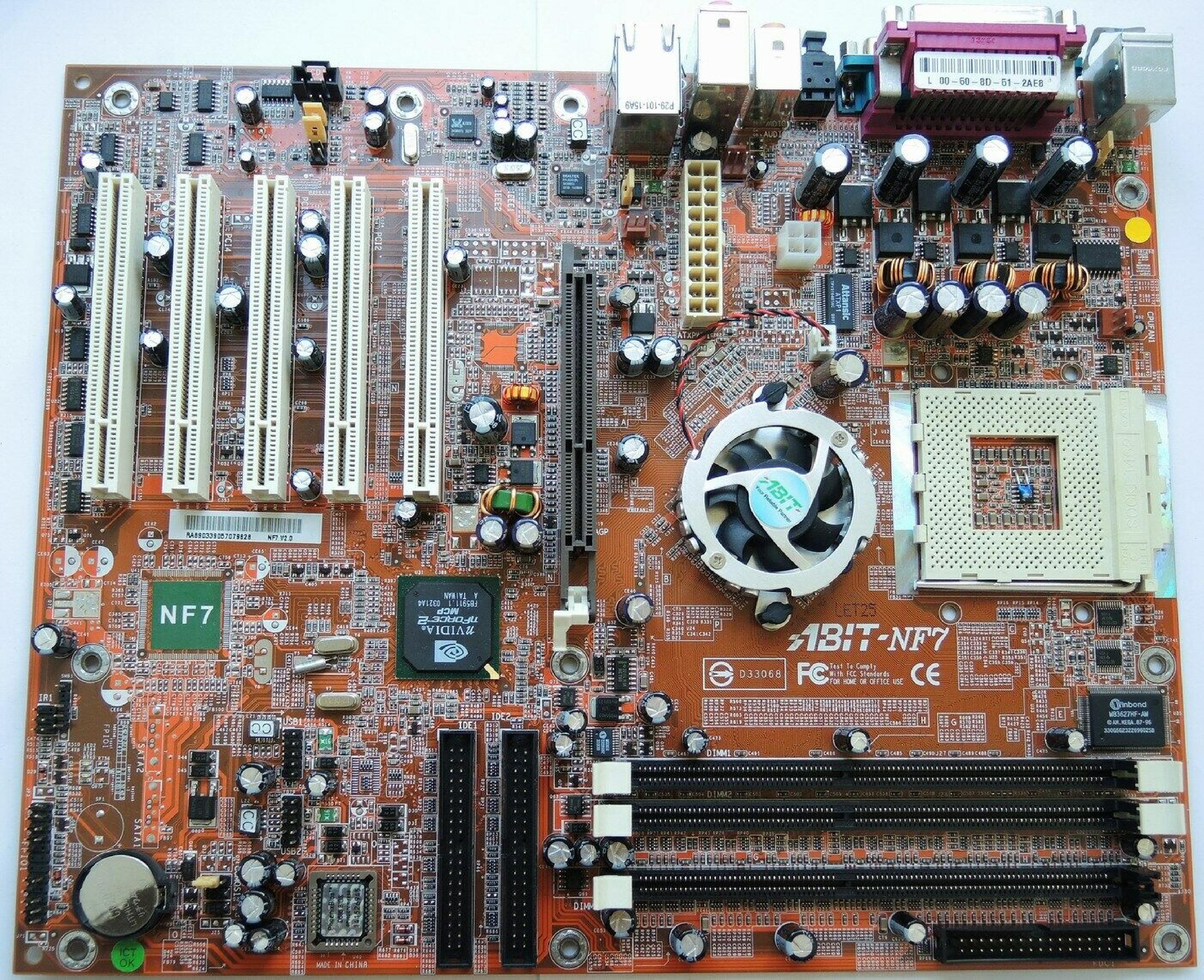 ASIS NF7 SYSTEM BOARD - 4 PCI/ 1 AGP, ONBOARD SOUND