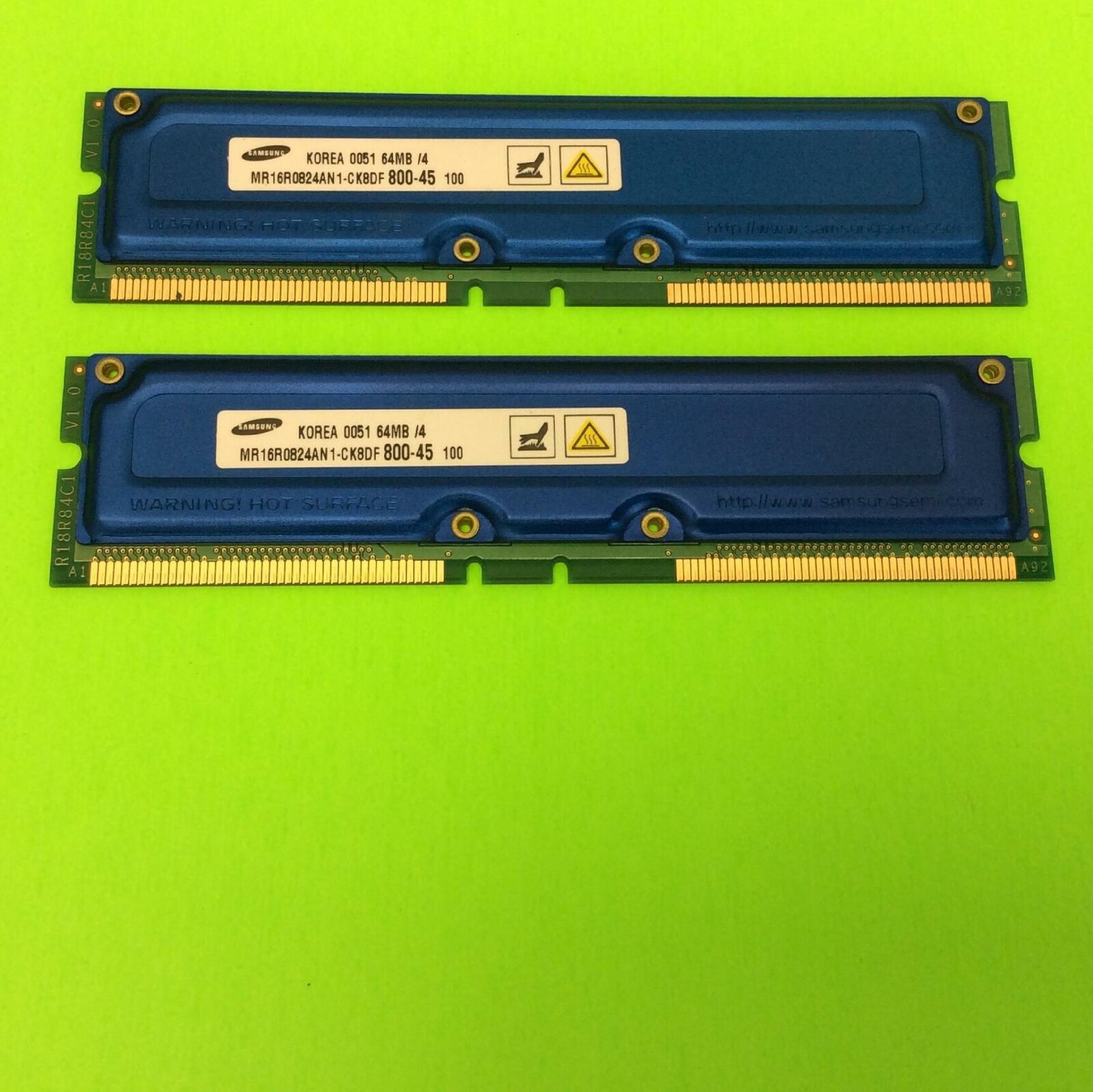 SAMSUNG MR16R0824AN1-CK8DF 64MB ECC RDRAM MEMORY