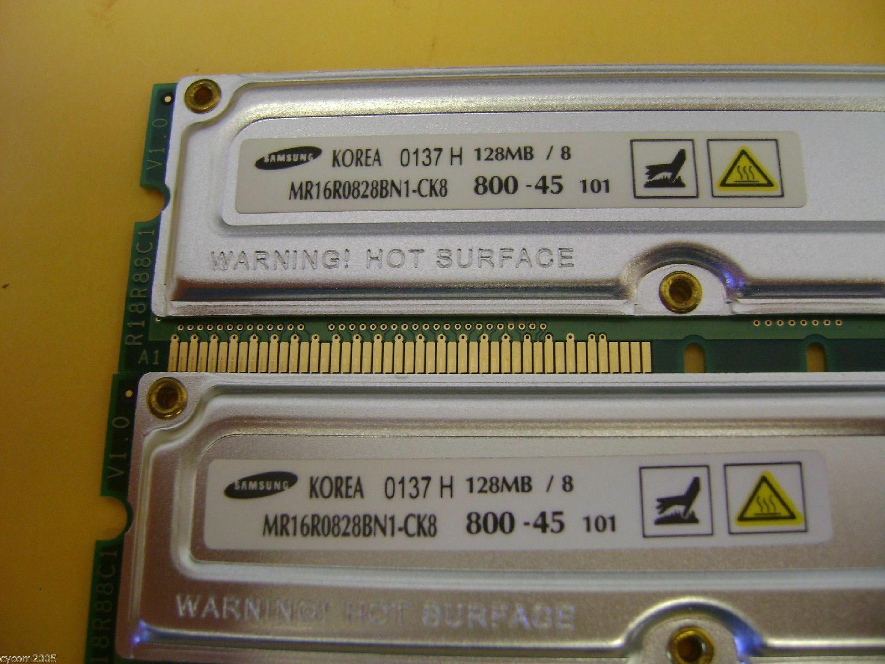 SAMSUNG MR16R0828BN1-CK8 128MB ECC RDRAM MEMORY