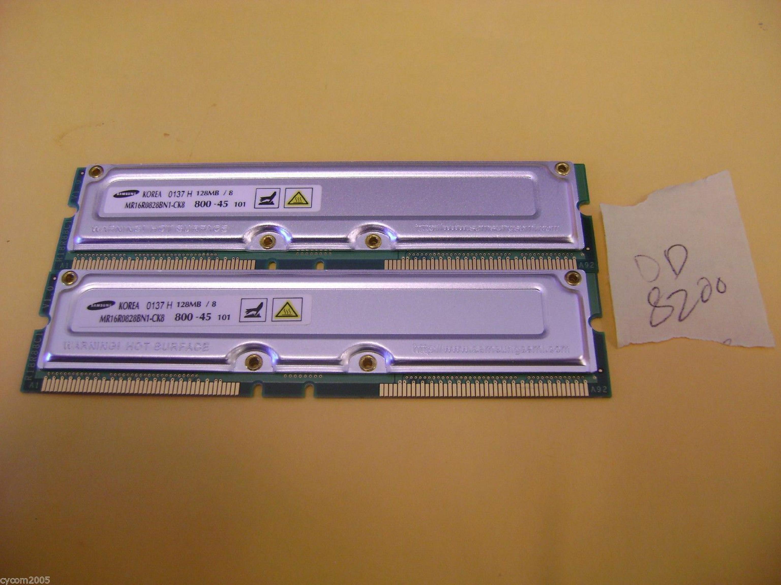 SAMSUNG MR16R0828BN1-CK8 128MB ECC RDRAM MEMORY