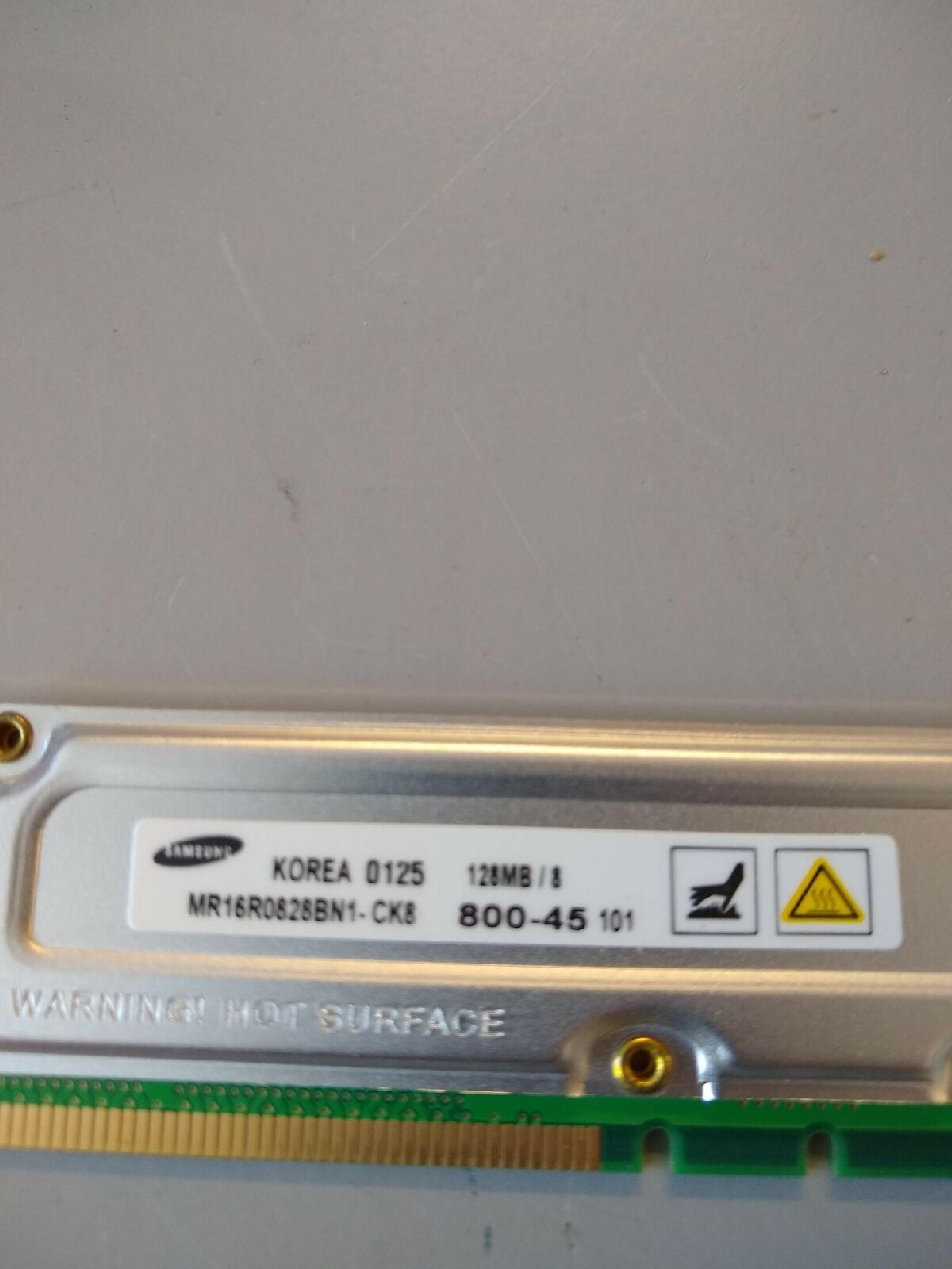 SAMSUNG MR16R0828BN1-CK8 128MB ECC RDRAM MEMORY